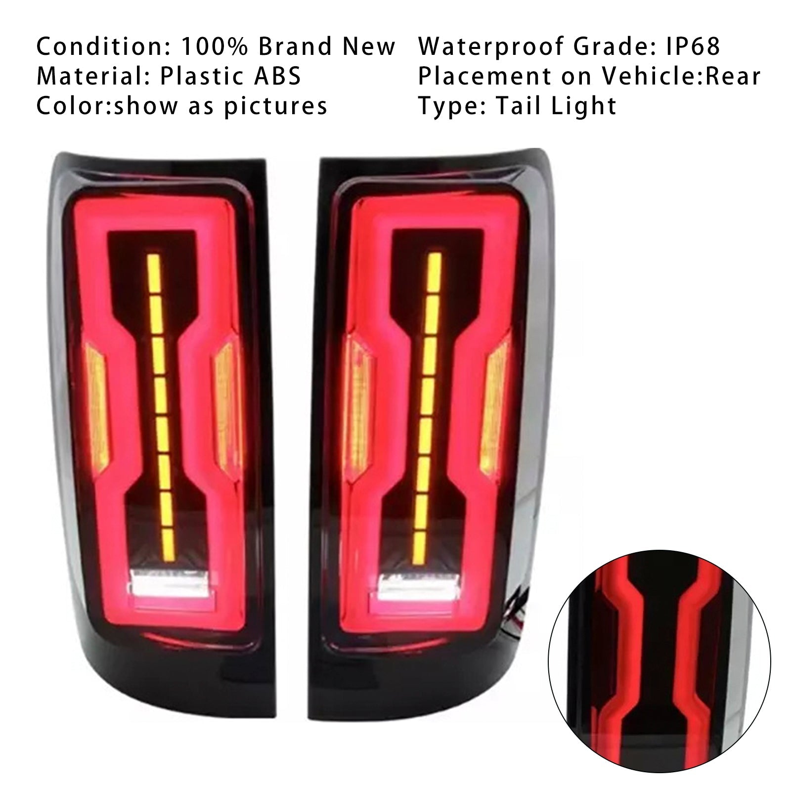 Coppia di luci posteriori a LED affumicate per Holden Colorado RG 2012-2020