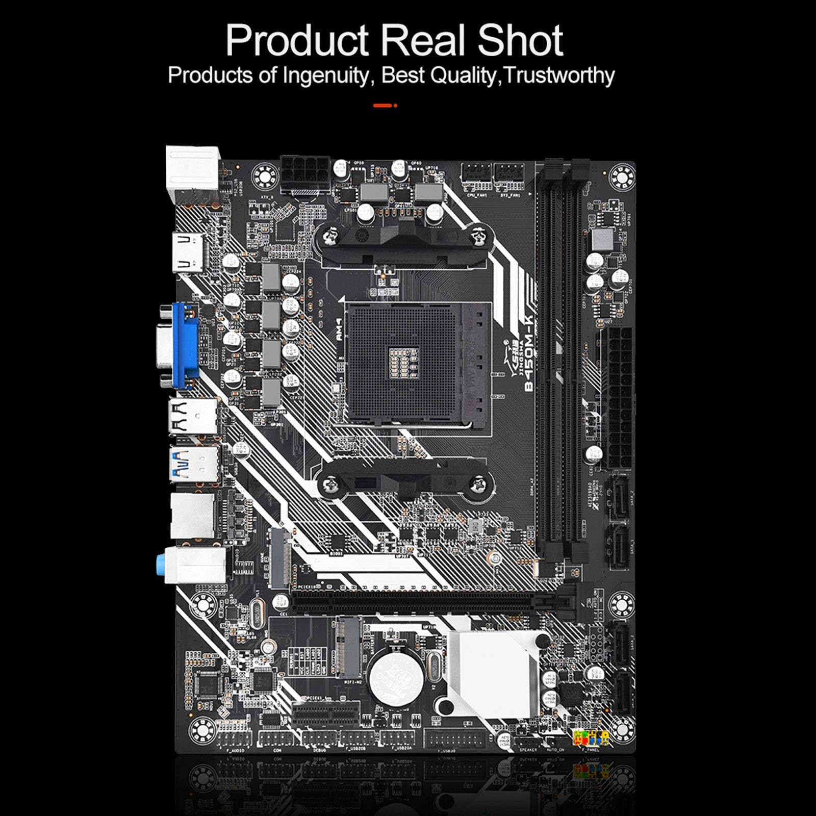 B450M-K Desktop Computer Card, DDR4 AM4 Processor, Gigabit Wi-Fi NVME-netwerkkaart