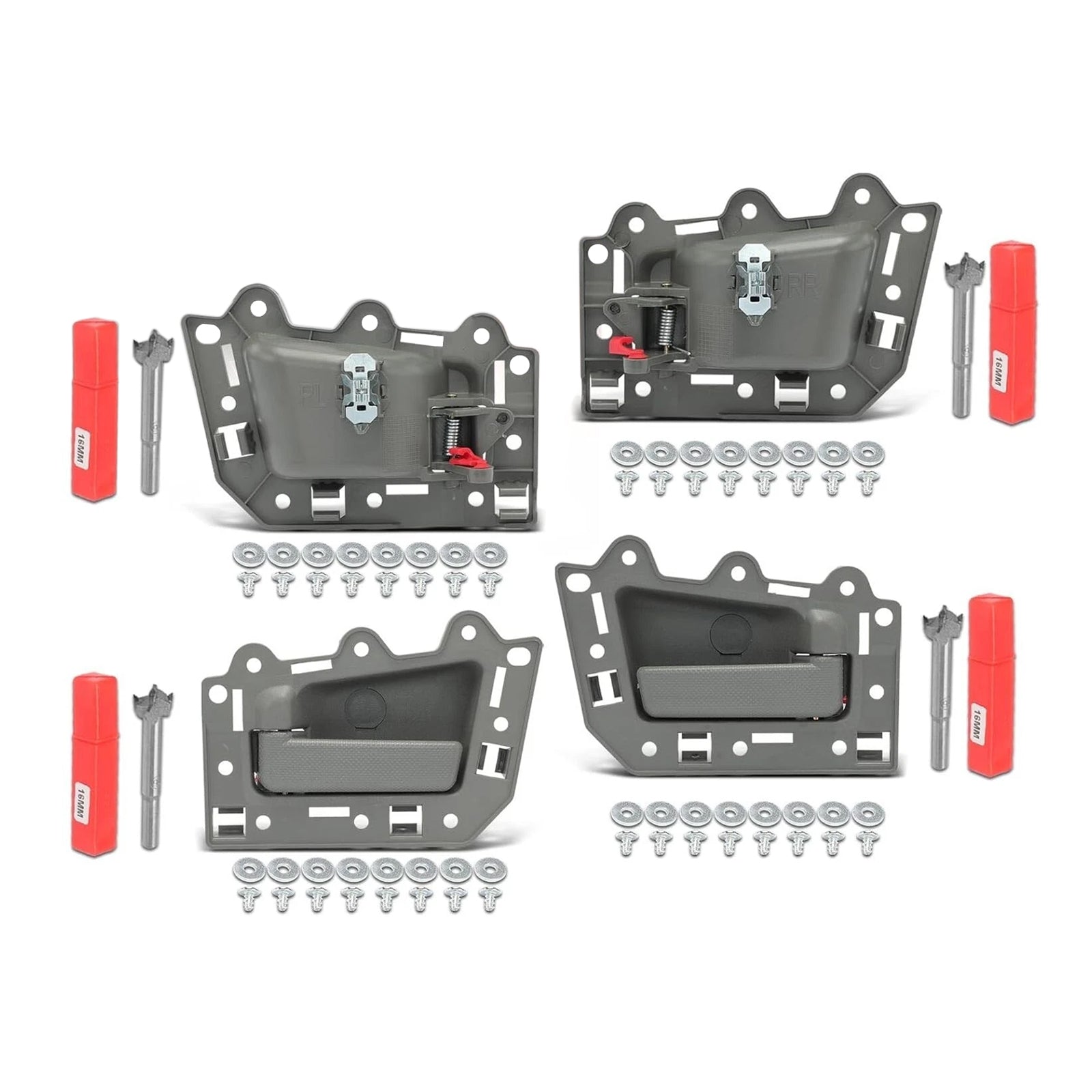 4 poignées de porte intérieures avant et arrière gauche et droite grises pour Jeep Grand Cherokee 2005-2011