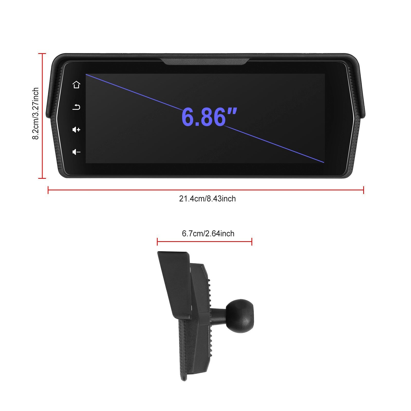 Écran sans fil PND de 6,86 pouces pour motos, compatible avec CarPlay et Android Auto