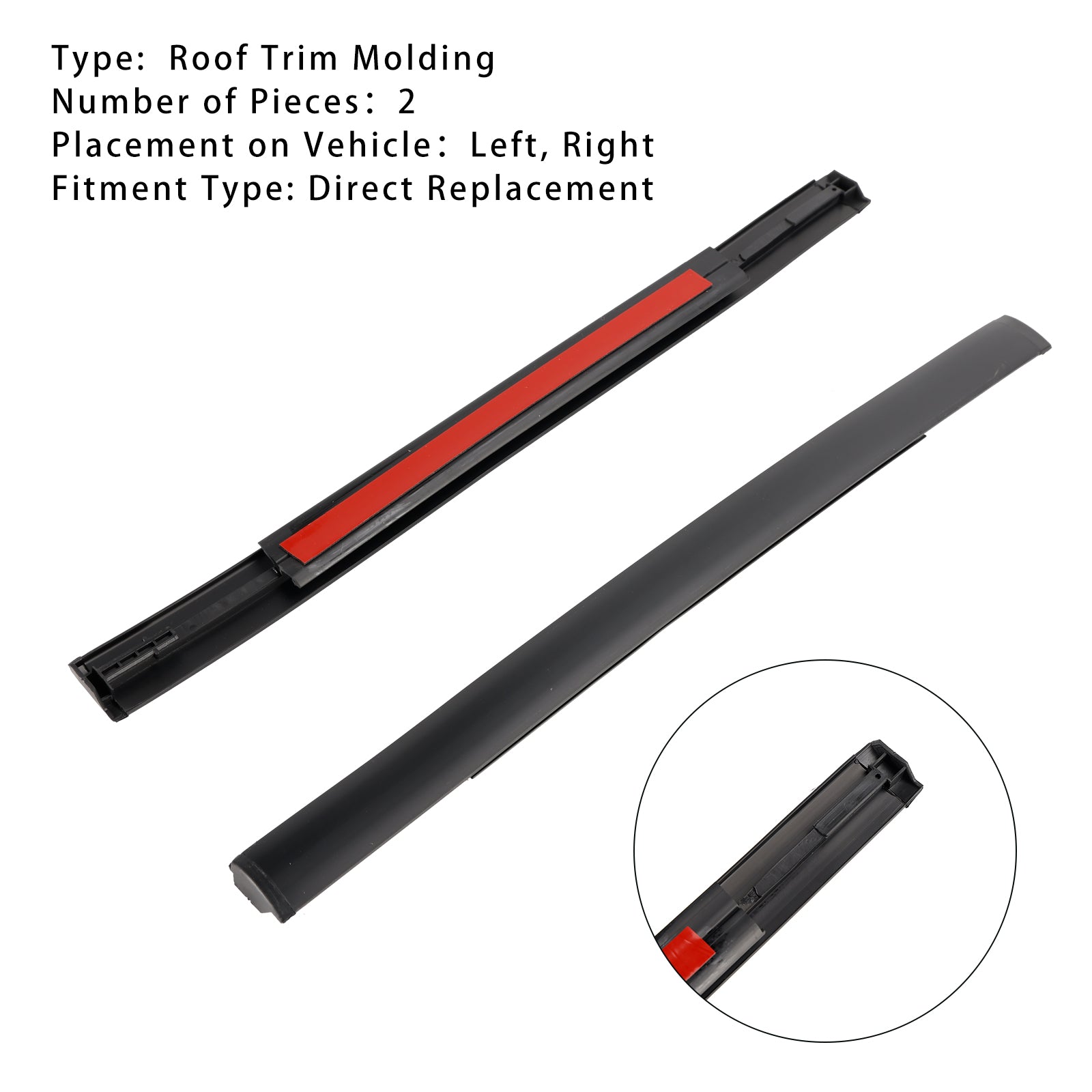 2009-2011 Toyota Venza Base 2.7L L4 - Benzyna, 3,5L V6 - Essence 2 sztuki listwy dachowej po lewej i prawej gumie 75556-0T020