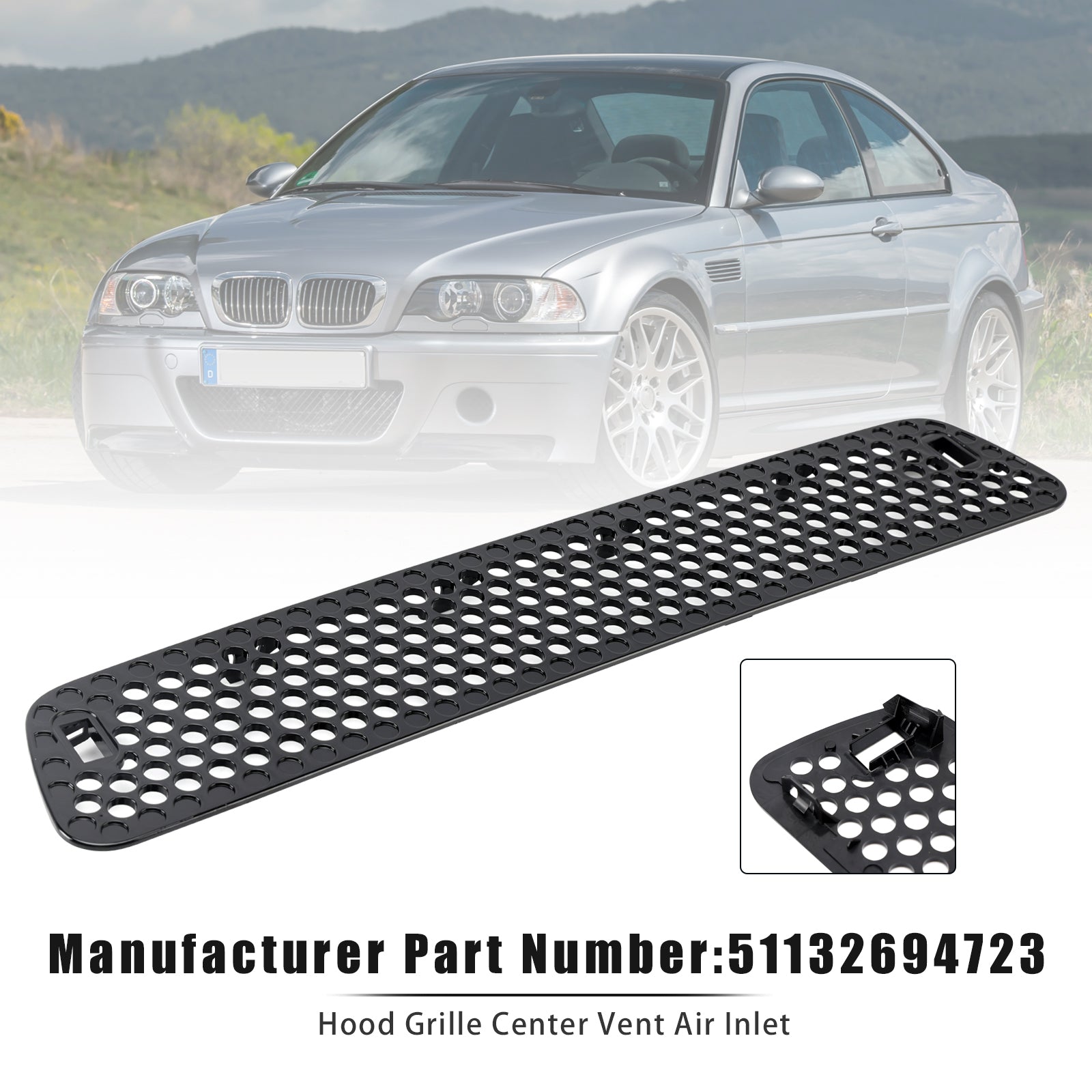 Centrale kapventilatierooster voor BMW E46 M3 2001-2006 51132694723