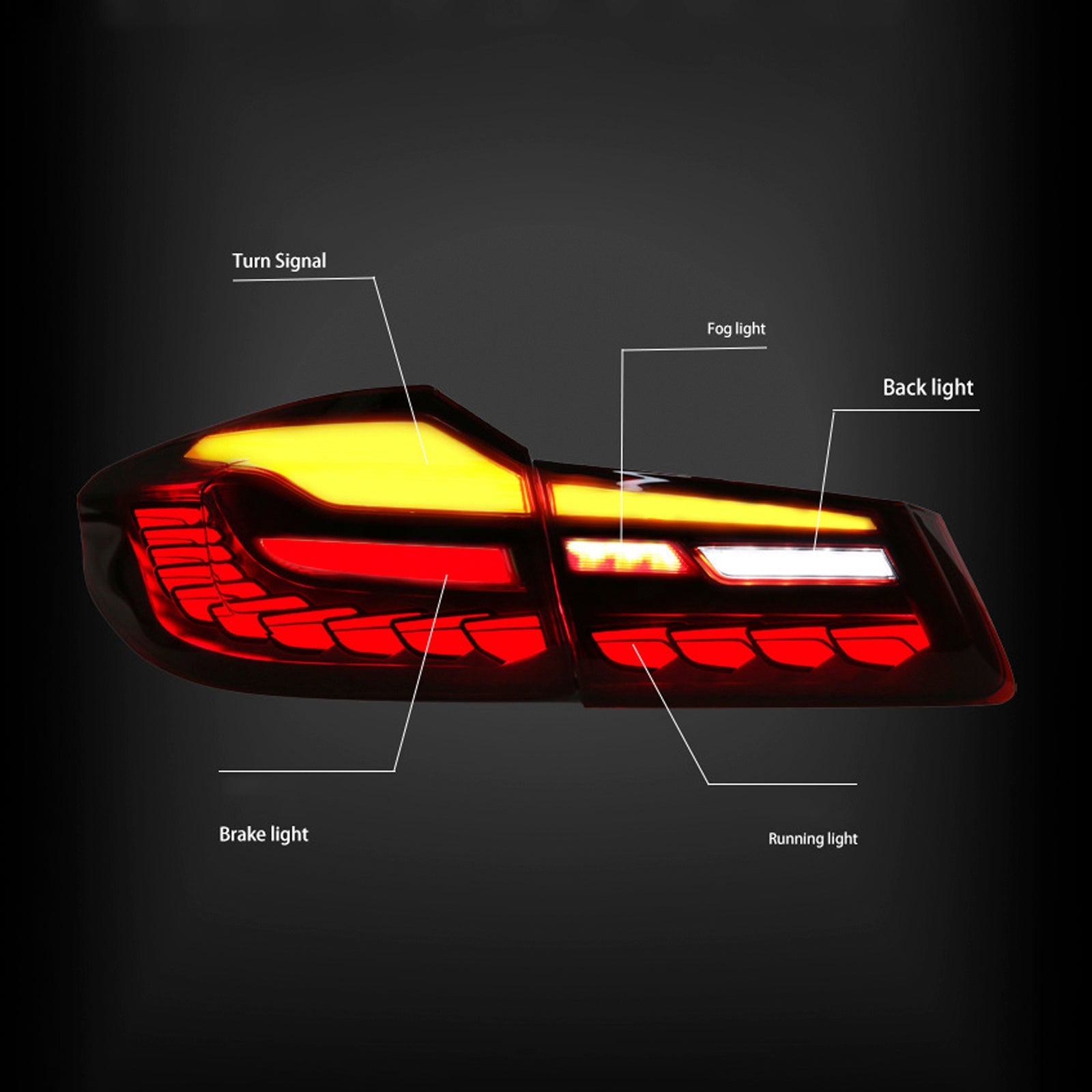 Luci posteriori a LED rosso per BMW 5 G30 G38 2018-2020