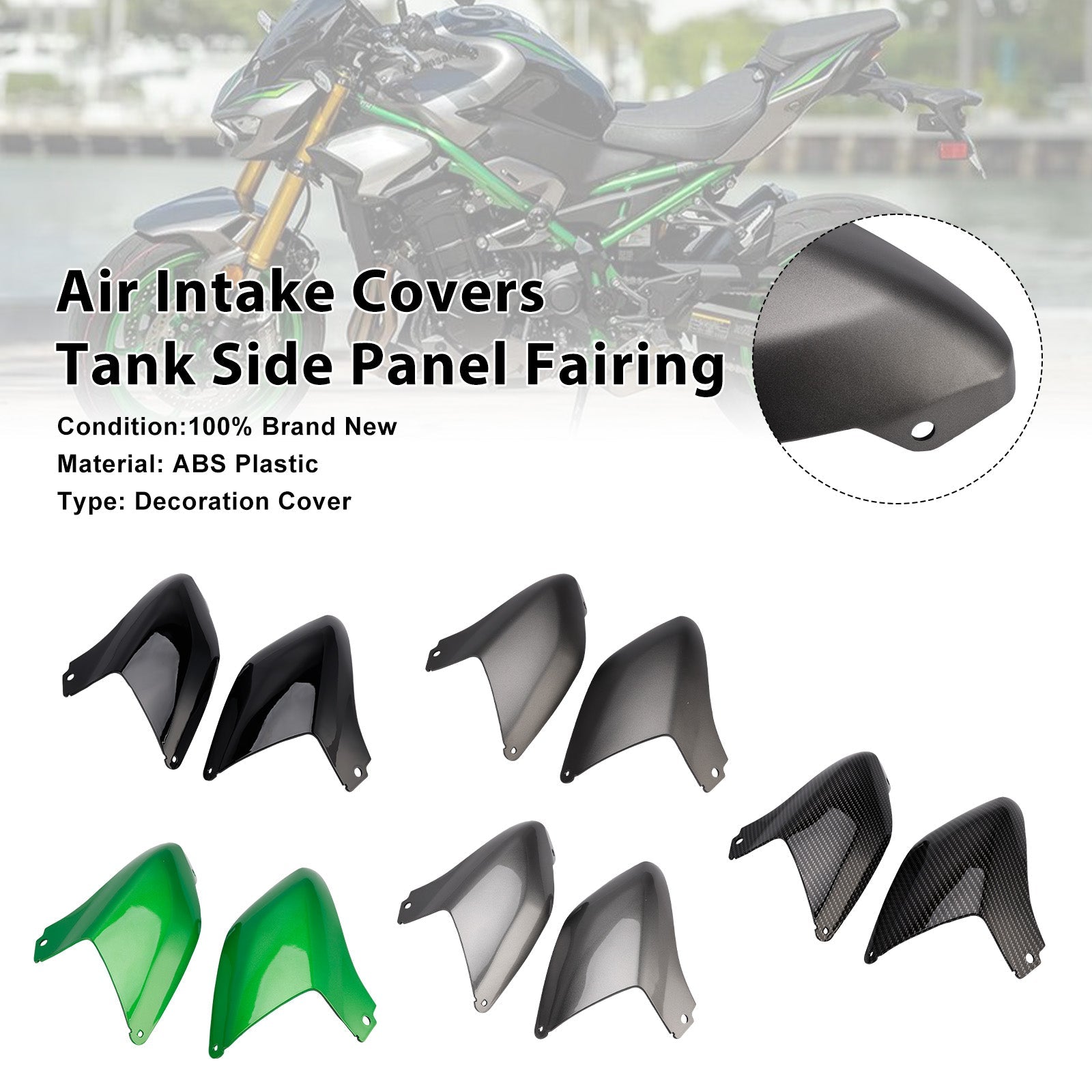 Caches d'admission d'air, carénage latéral du réservoir pour Kawasaki Z900 2025-2026