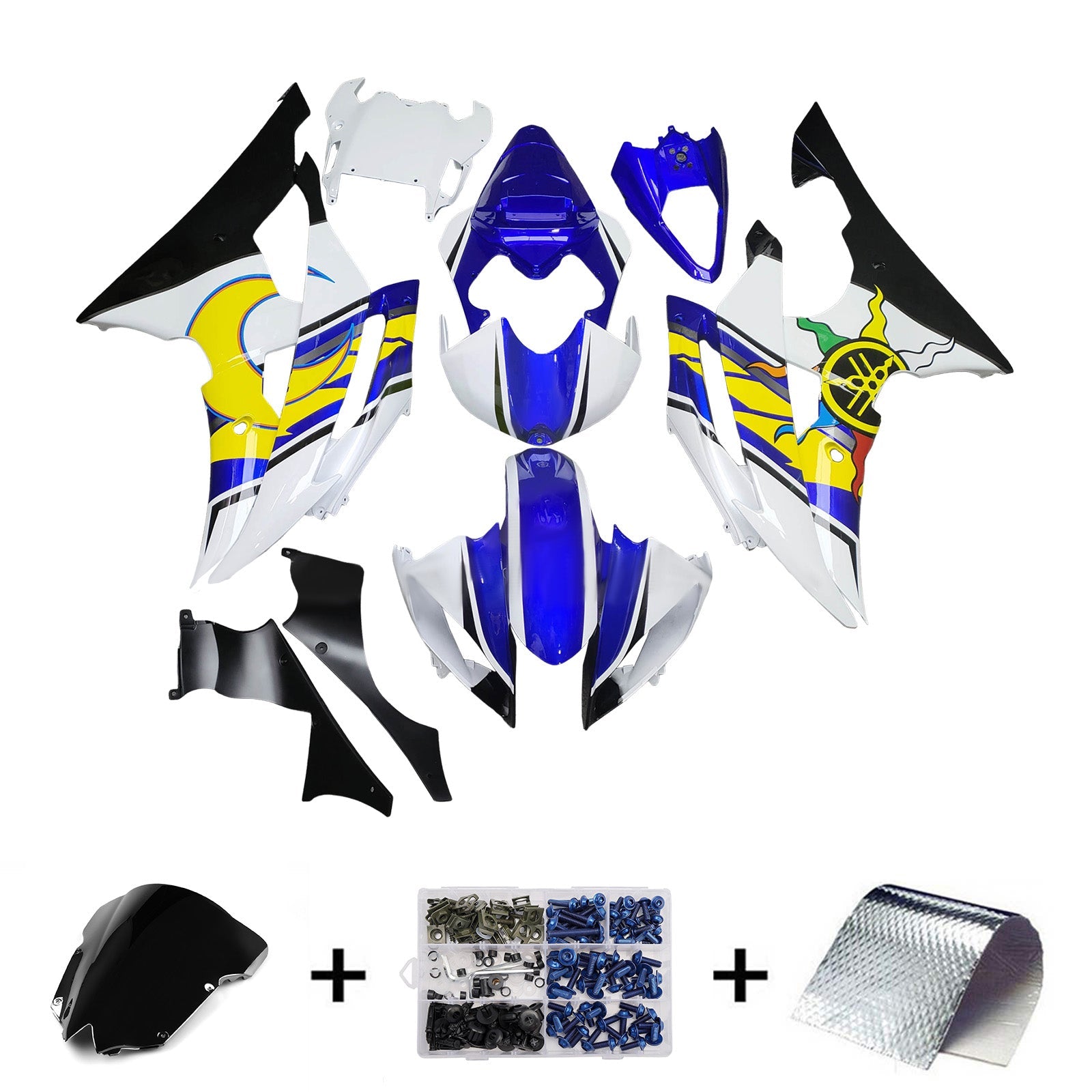 Kit carenatura iniettata in plastica ABS per Yamaha YZFR6 YZF-R6 2008-2016