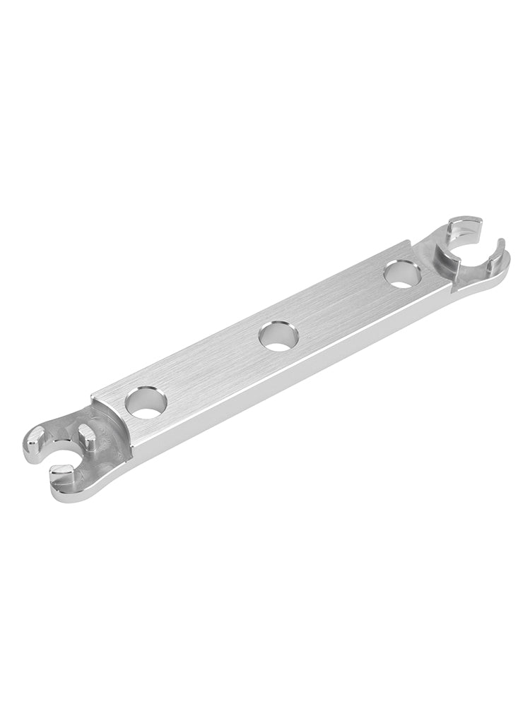 De onderste aluminium dop ontmantelen. Gereedschap gebruikt voor de reconstructie van DVO Saphire/Onyx Forks.