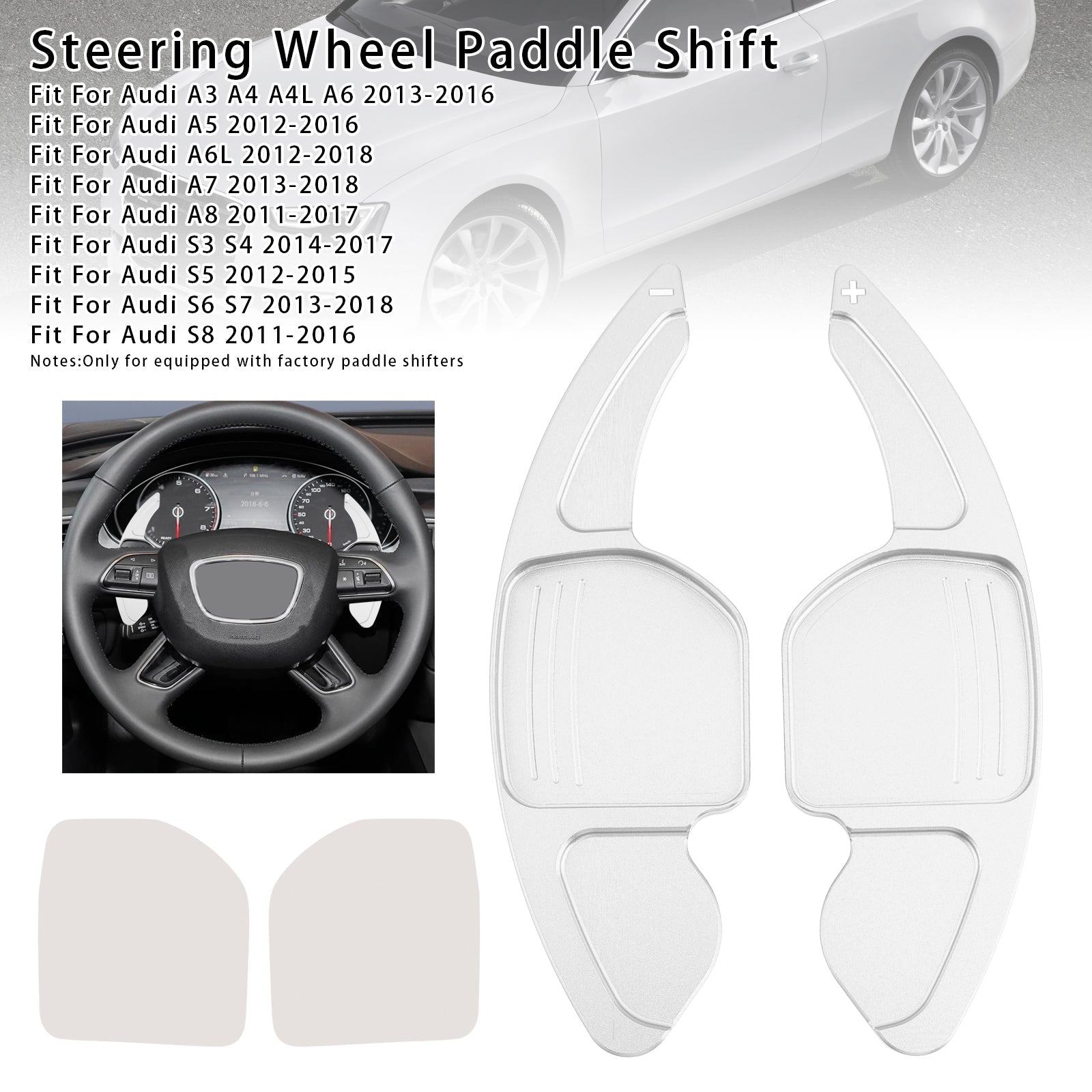 Extension de palettes de changement de vitesse au volant pour Audi A3 A4 A5 A6 A8