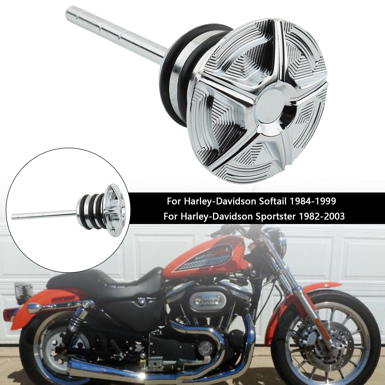 Enchufe de tanque de calibre de aceite para Softail 84-99 Sportster 82-03