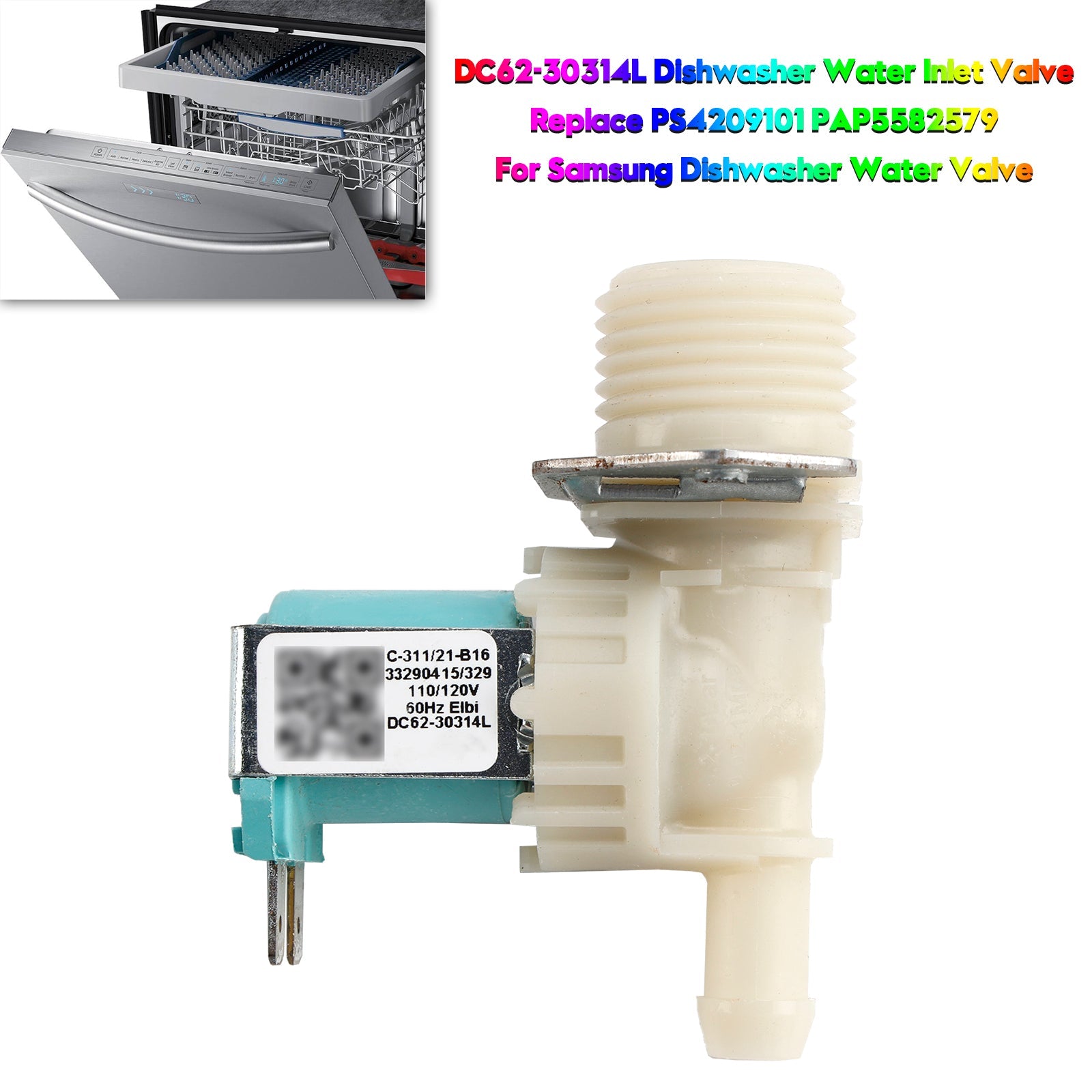 Vodni ventil DC62-30314L za Samsung PS4209101 PAP5582579 Pralni stroj