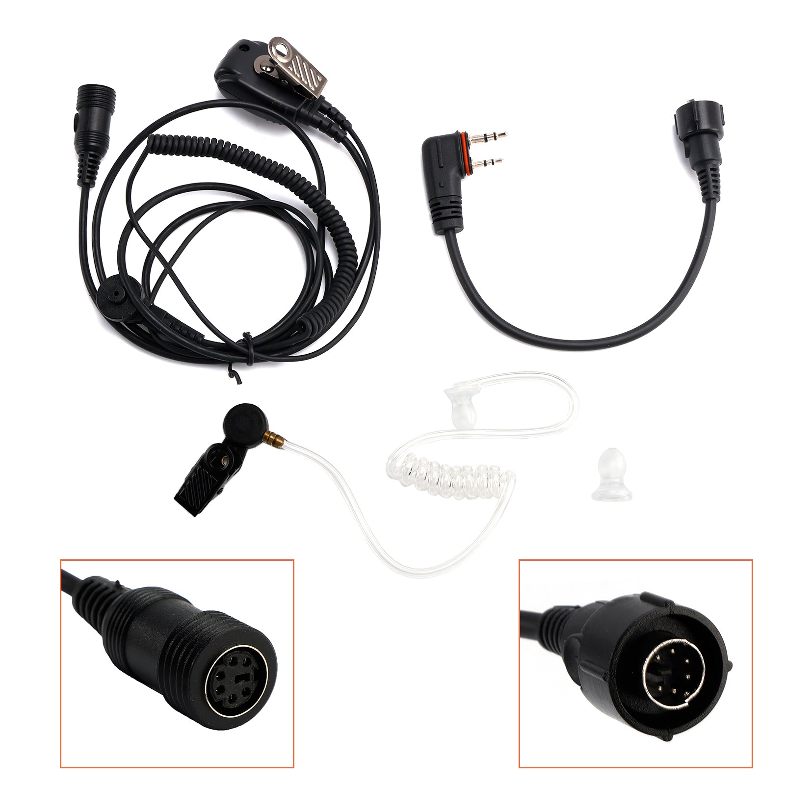 Écouteur intra-auriculaire transparent à tube d'air 102B avec câble A24 pour ICOM A25CE A25N A24