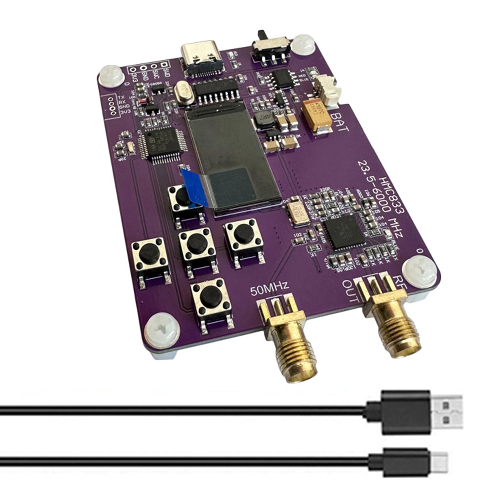 RF 6 GHz: n signaaligeneraattori, 23,5-6 000 MHz näppäimistö, OLED HMC833 -näyttö