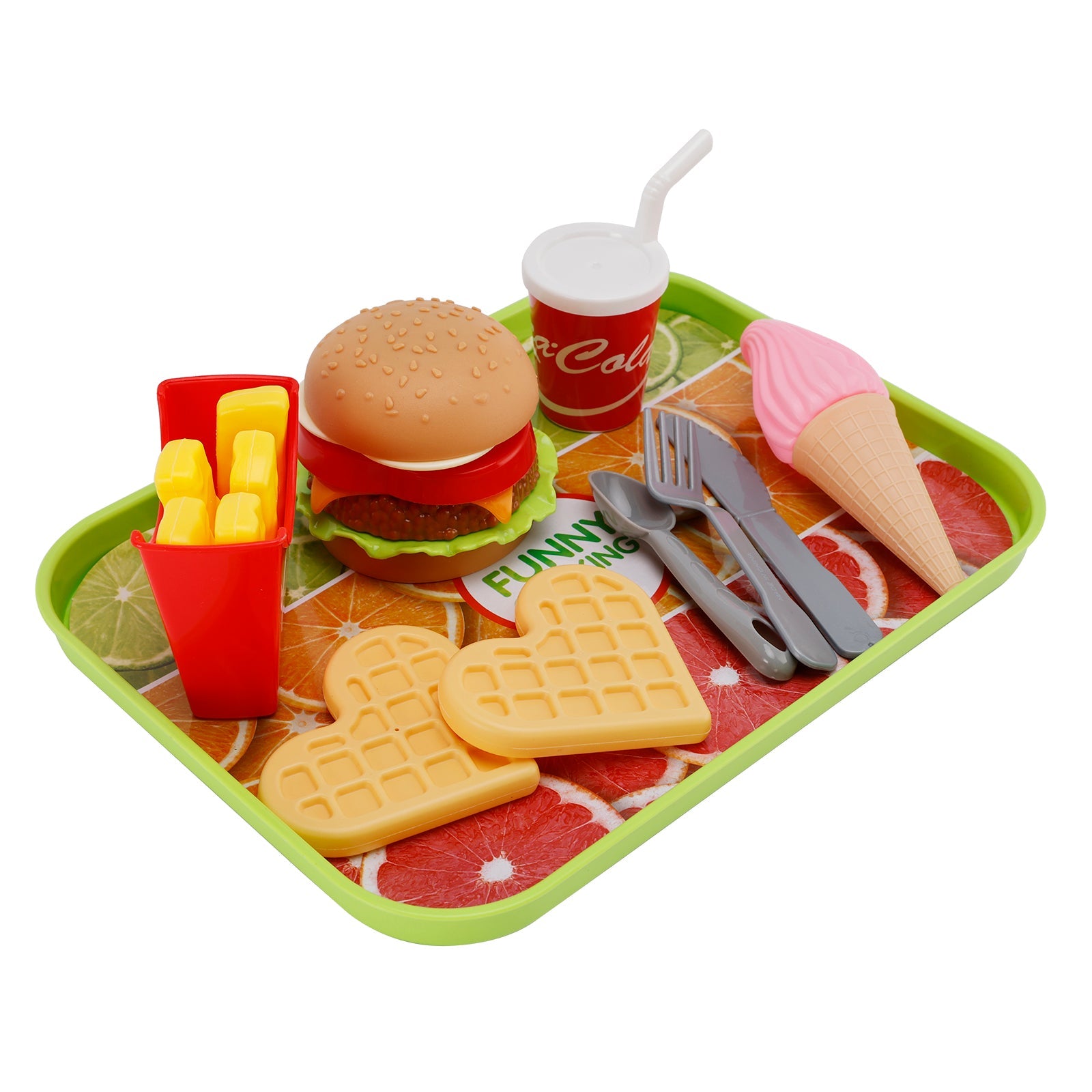 Hamburger, waffle, patatine fritte, bevande, gioco alimentare, set da cucina, giocattoli per bambini