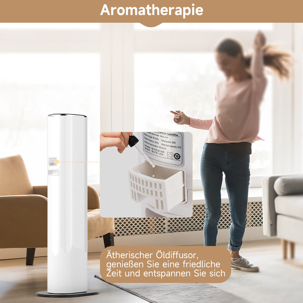 Stille ultrasone Cool Mist-luchtbevochtiger met 3 snelheden, 9L
