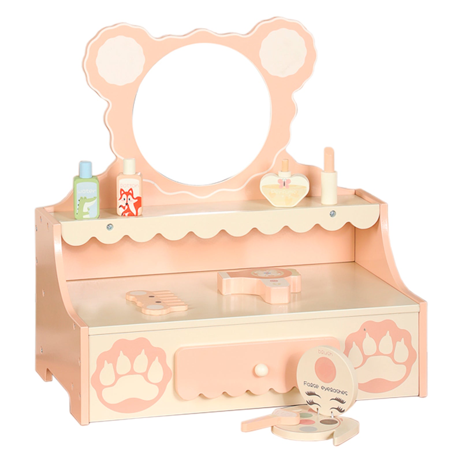 Kindermake-upset met spiegel en lades – kaptafel en make-upspeelgoed voor meisjes, perfect cadeau voor meisjes