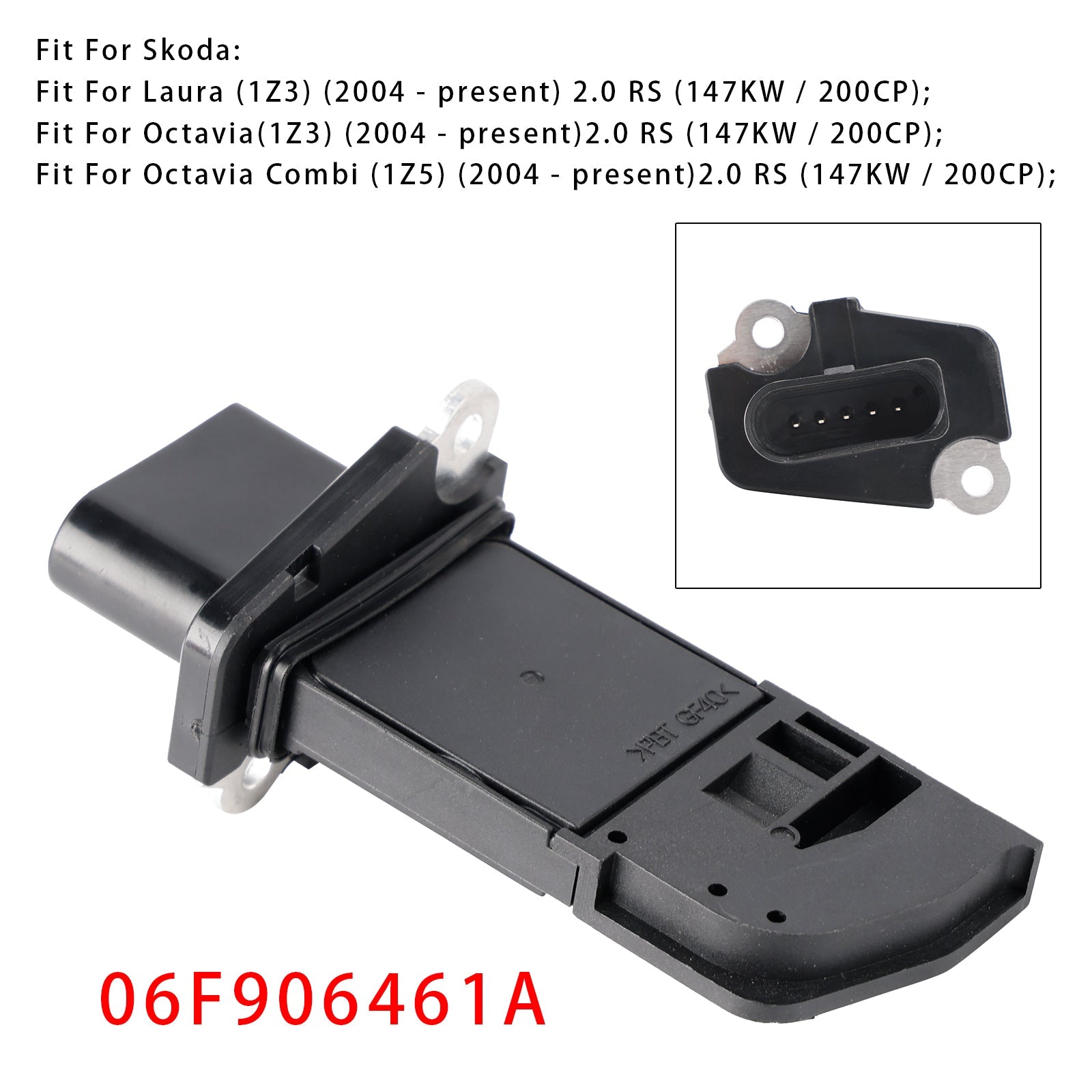 Senzor merilnika pretoka d'zračna masa za Audi A4 B7 S3 TT VW Golf GTI 2.0T 06F906461A