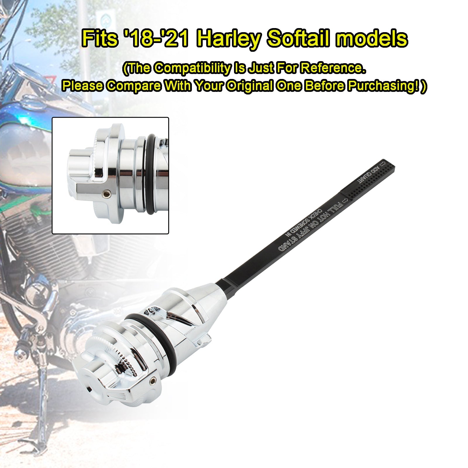 Öljymittarin säiliötulppa, sopiva korkki Harley Softailille 18-22