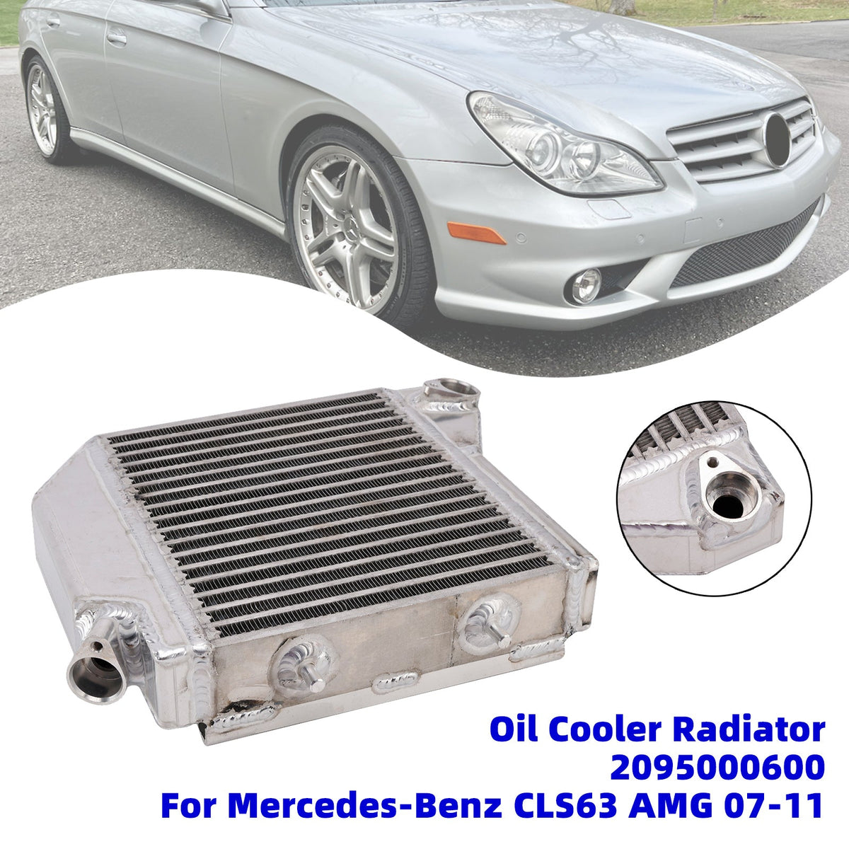 Radiateur de refroidisseur d'huile pour Mercedes-Benz E63 AMG Base 8 cylindres 6,3 L essence (2007-2011) - Référence : 2095000600