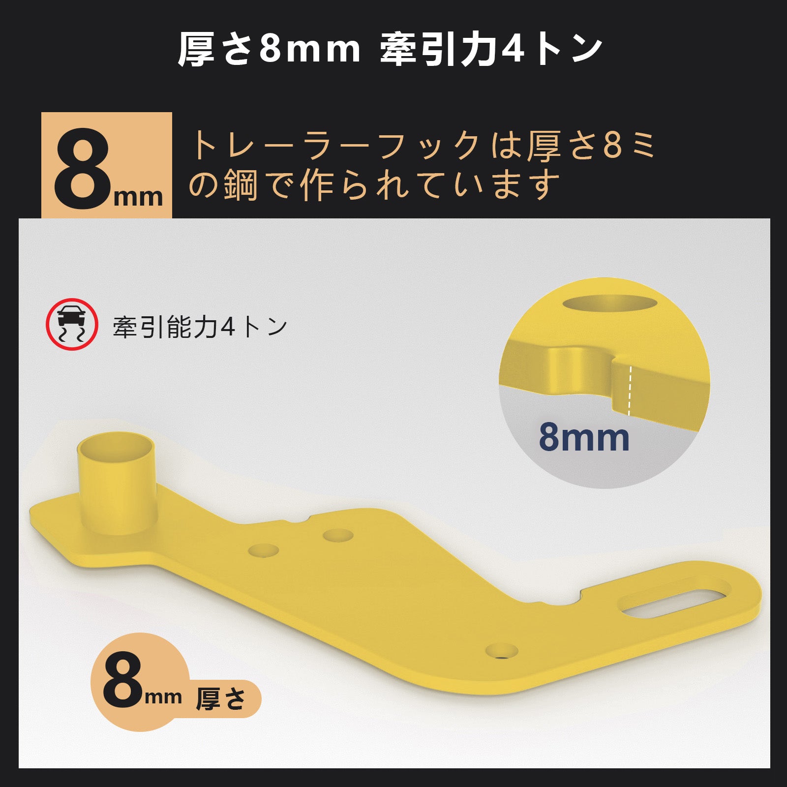 Left Front Towing Hitch Trailer Hitch Pour Suzuki Jimny JB64W JB74 2019-2023