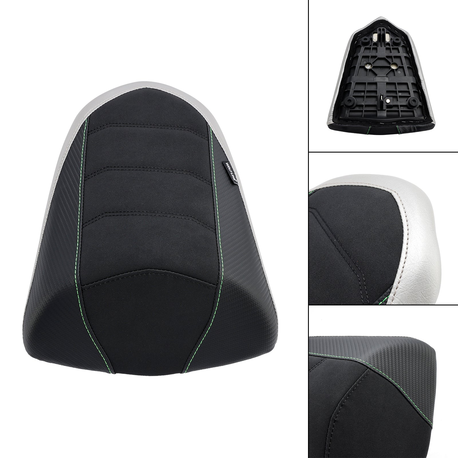 Sedile passeggero posteriore piatto verde per Kawasaki Ninja 1000SX 2022-2023