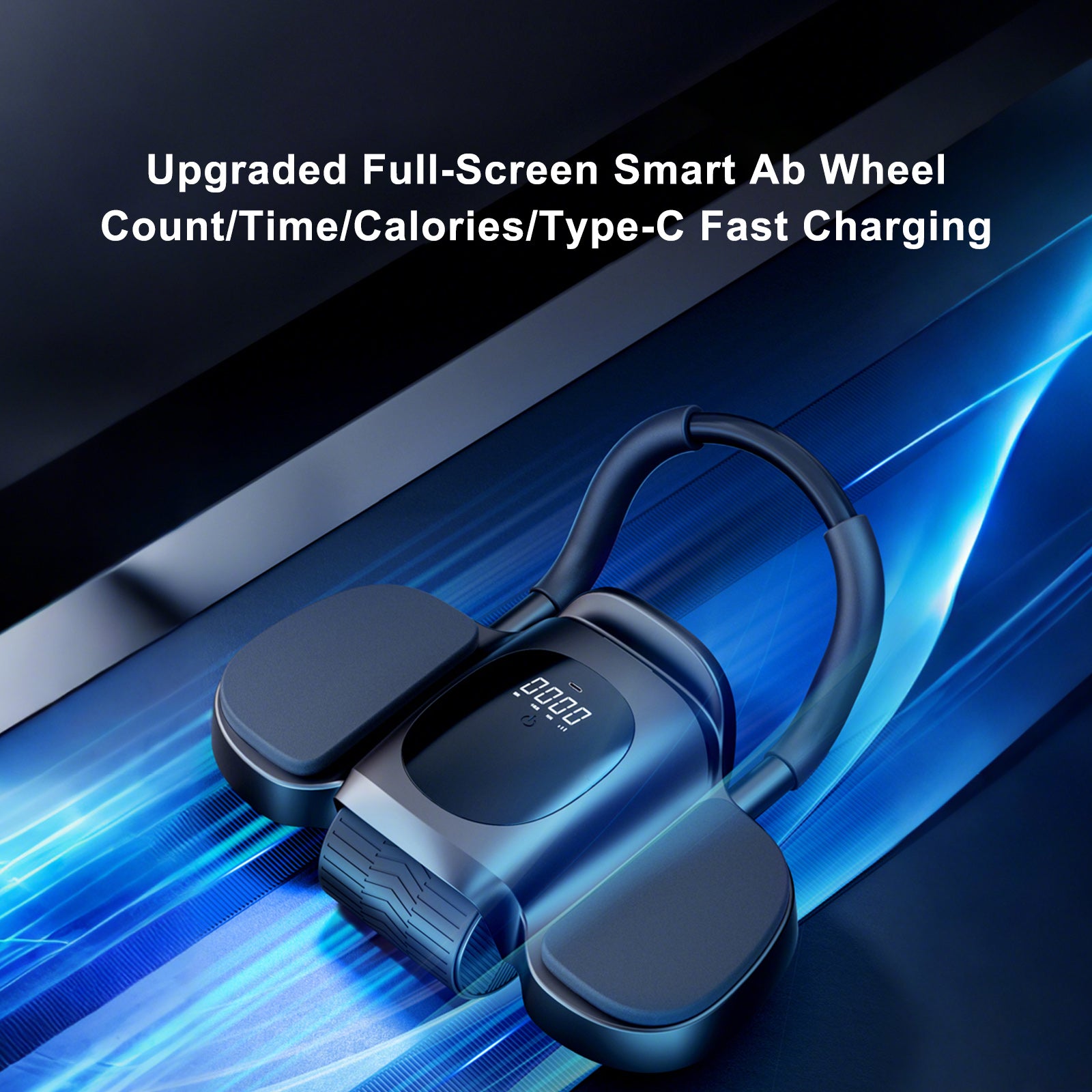 Roller Abdominal Amélioré avec Support pour Coudes, Rebond Automatique et Écran LCD – Inclut Genouillères, Minuterie et Entraîneur pour les Abdominaux, Idéal pour les Entraînements à Domicile (Noir)