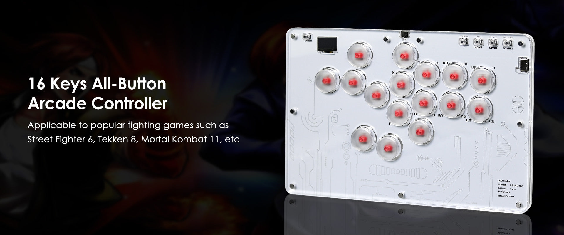 HITBOX hitbox Fighting Keyboard Arcade Joystick Zaawansowane przyciski Street Fighter 6 Steam Klawiatura Raspberry Pi