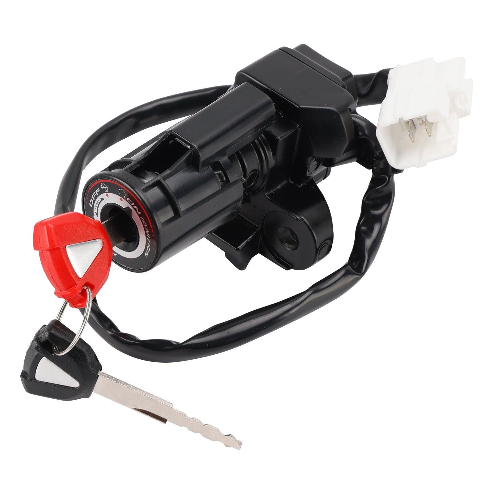 Zestaw kluczy zawierający cylinder zapłonowy, zamek siedzenia, korek wlewu paliwa i kluczyk do Kawasaki Z 500 Ninja 500 2024-2026