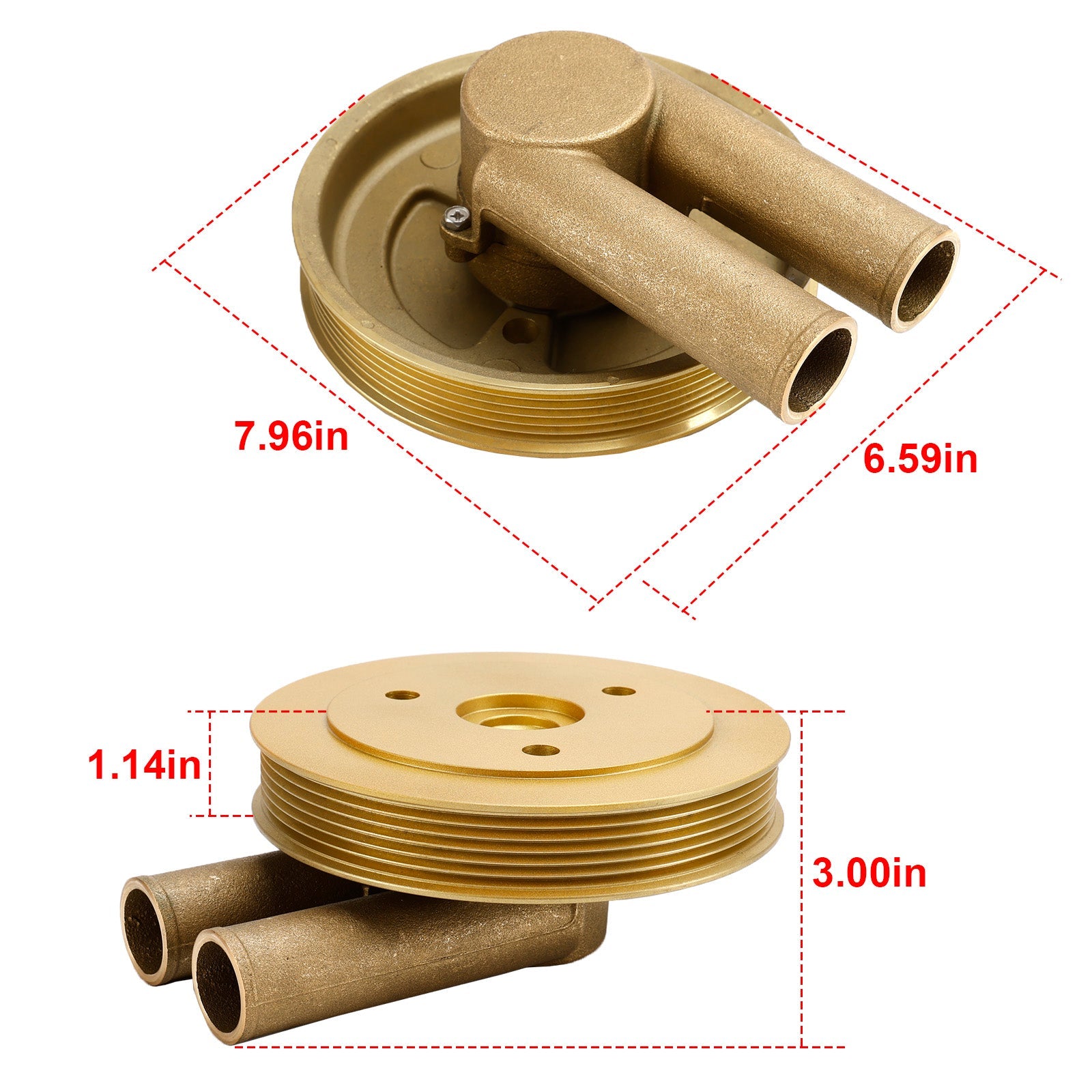 Cinghie pompa acqua per motori Volvo Penta 4.3L, 5.0L e 5.7L : riferimenti 21214599, 3812693 e 3862482