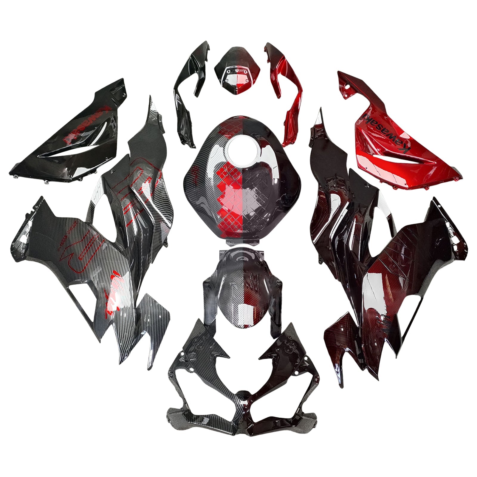 Kit di carenatura a iniezione, corpo in plastica ABS per Kawasaki ZX6R 2019-2023