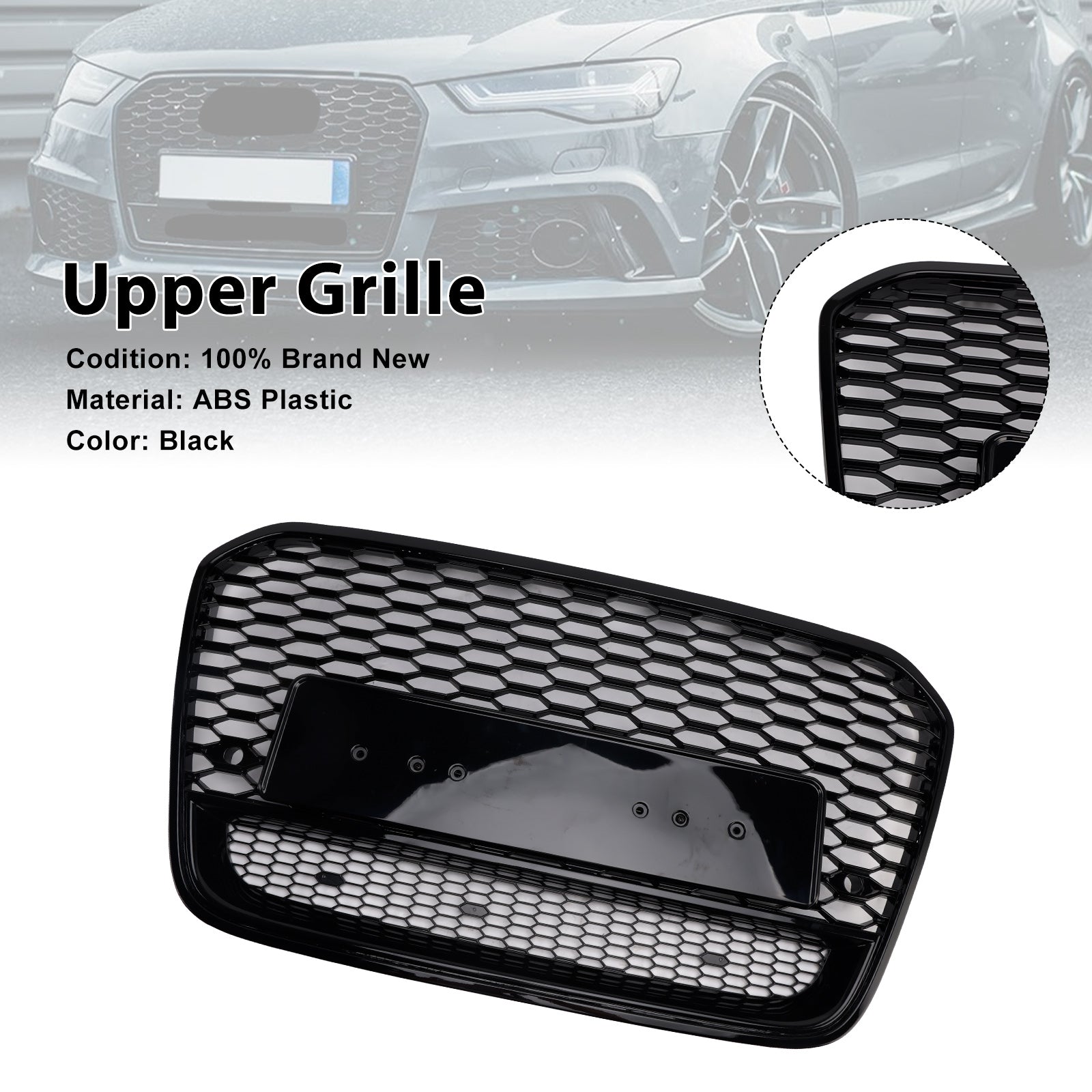 Grille de calandre avant en nid d'abeille style RS6 pour Audi A6 S6 C7 2012-2015