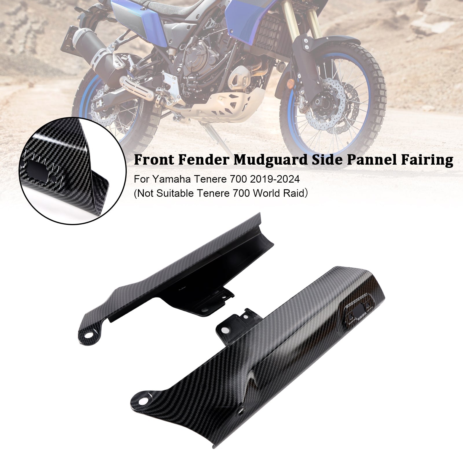 Careta di protezione del pannello di fango anteriore laterale per Yamaha Tenere 700 2019-2024