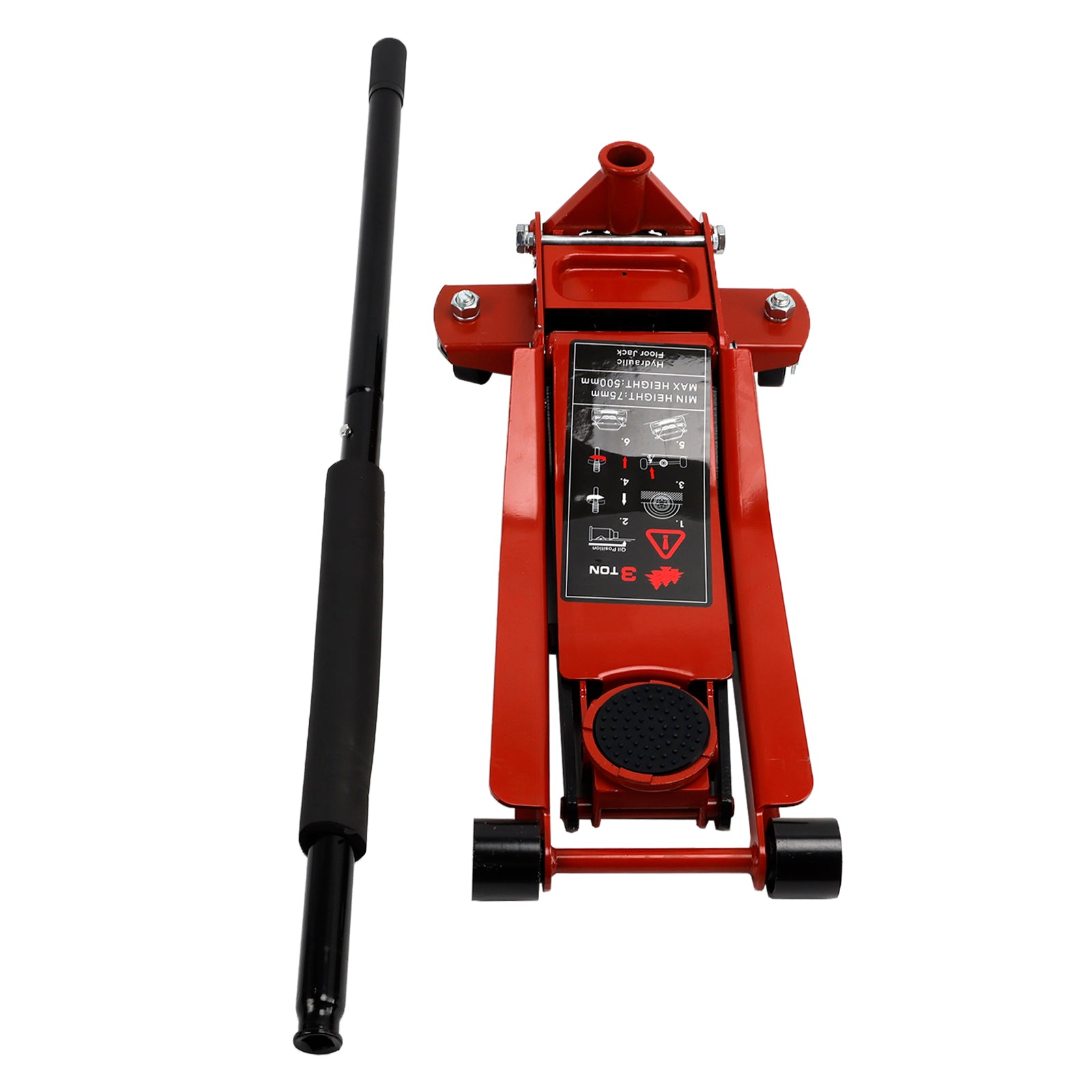 Cric de Sol 3 Tonnes en Acier Aluminium Double Piston Pompe de Levage Rapide Pour Automobile et Voiture