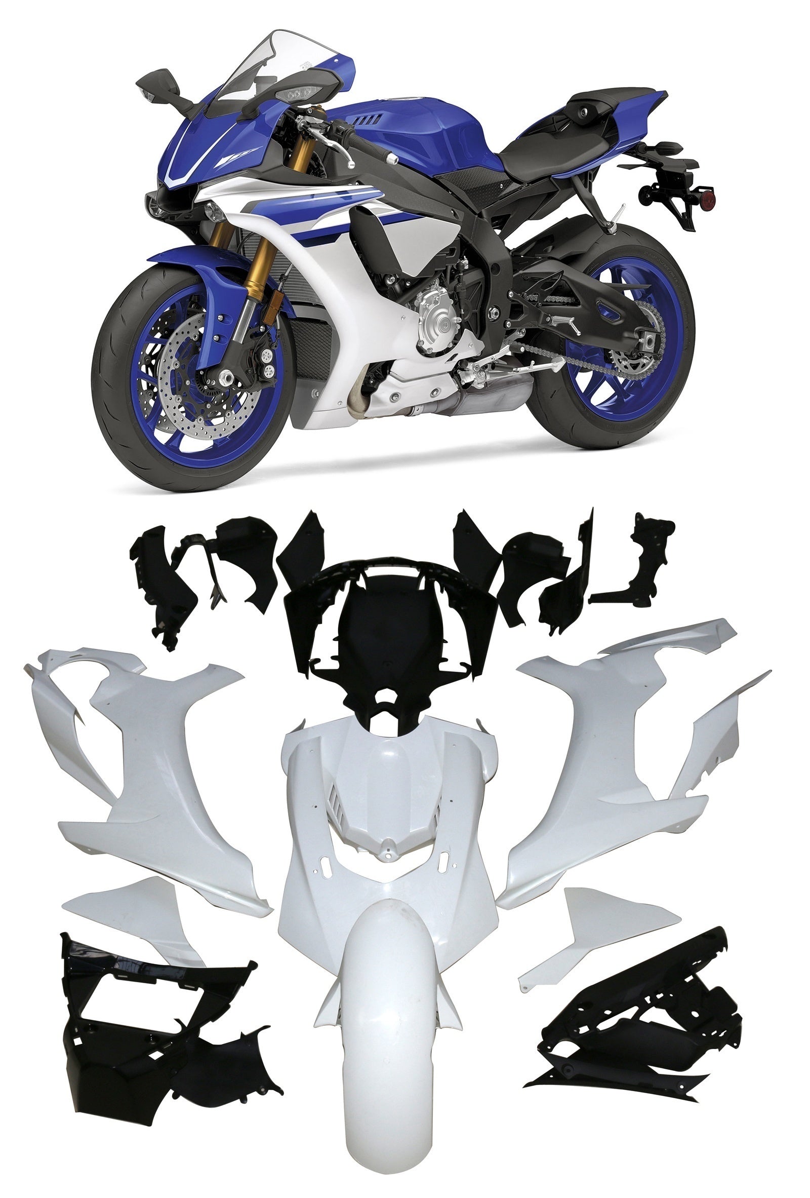Kit de carénage par injection, carrosserie en plastique ABS, compatible avec Yamaha YZF 1000 R1 2015-2019