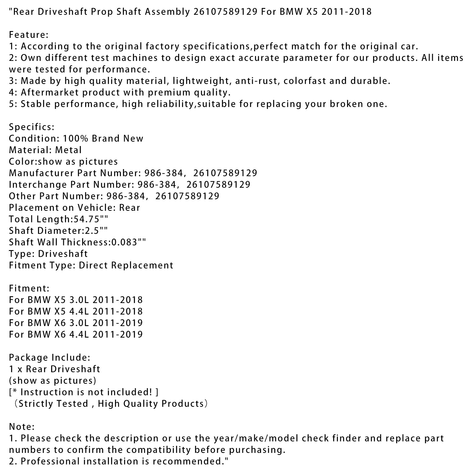 Zadnja menjalna gred za BMW X5 4.4L 2011-2018, sklop 26107589129 986-384