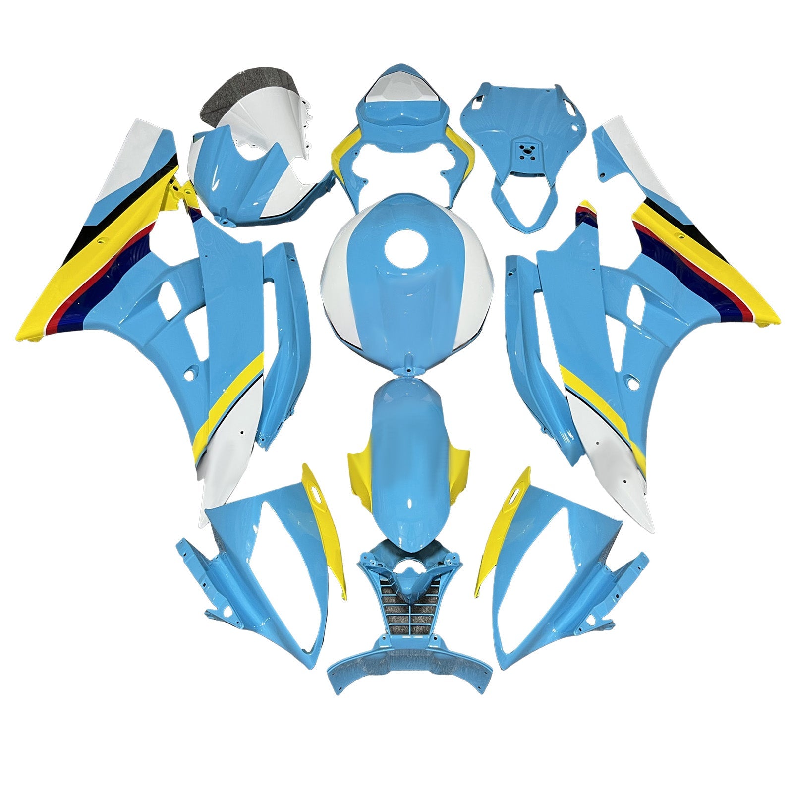 Kit carenatura iniettata in plastica ABS per Yamaha YZFR6 YZF-R6 2006-2007