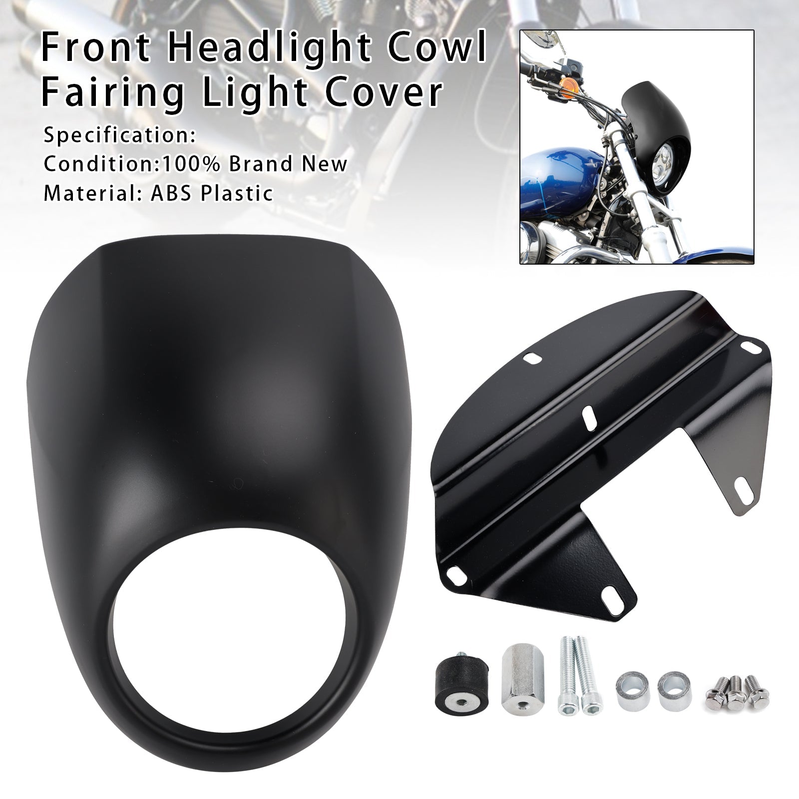 Cache de phare pour Sportster Dyna XL 883 1200 FX (à partir de 1973)