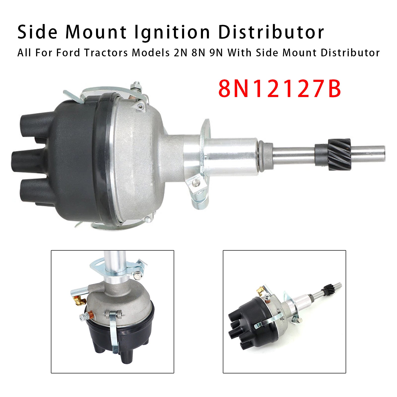 Distribuidor 8N12127B para tractores Ford modelos 2N, 8N y 9N con montaje lateral