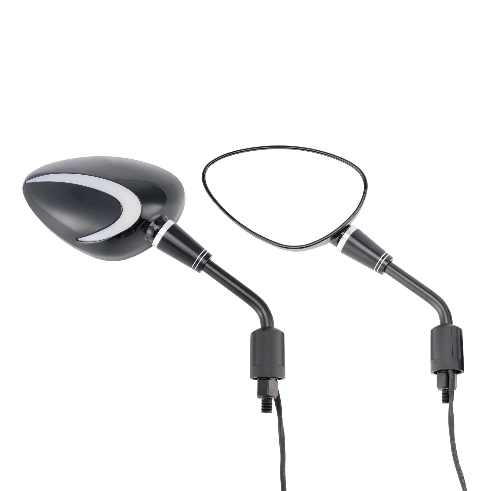 Para czarnych lusterki LED Nić 10 mm po prawej stronie Piaggio Vespa