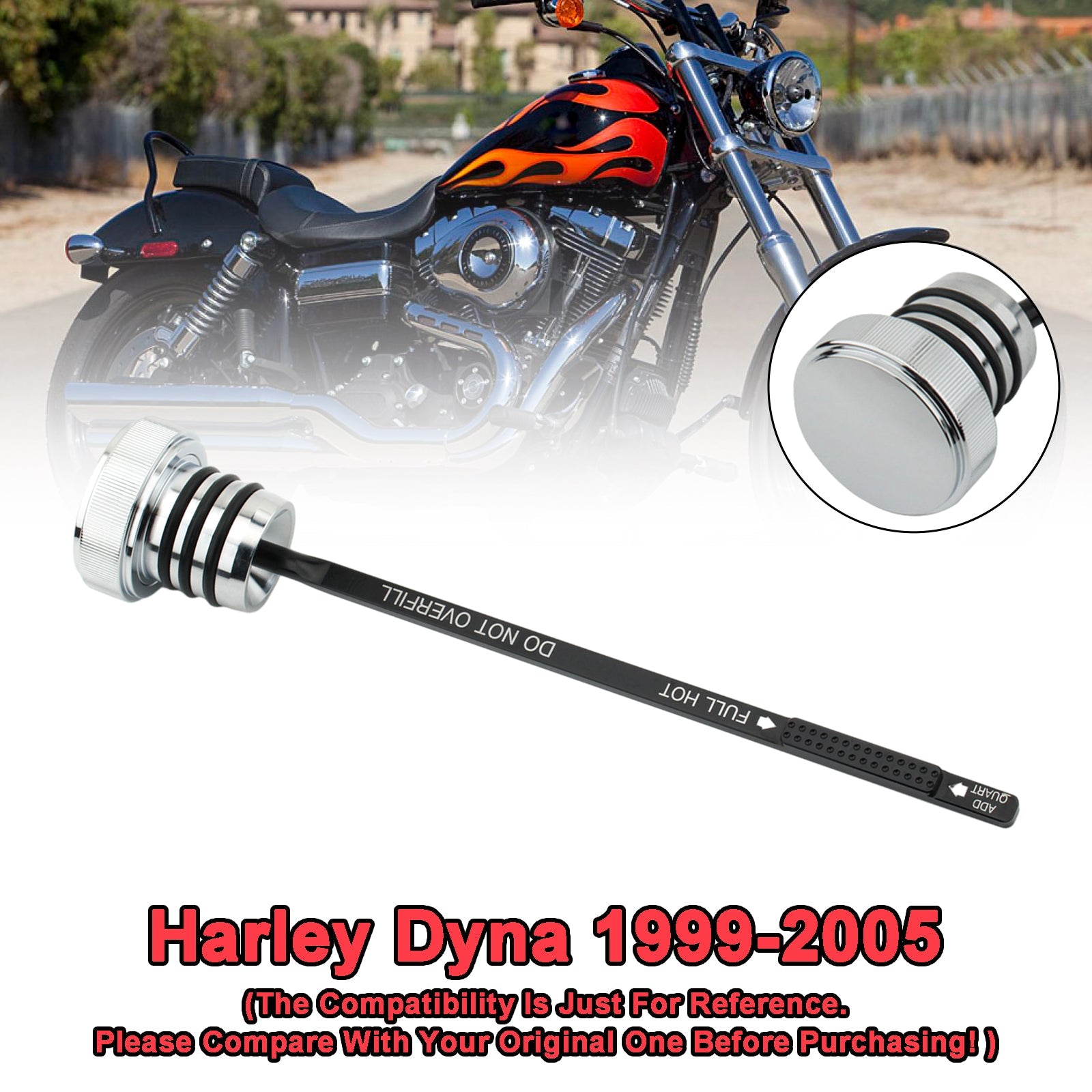 Tapa del tanque de medidor de aceite, 0710 Stopper-0150 para súper glidio FXDX FXDL DYNA 99-05