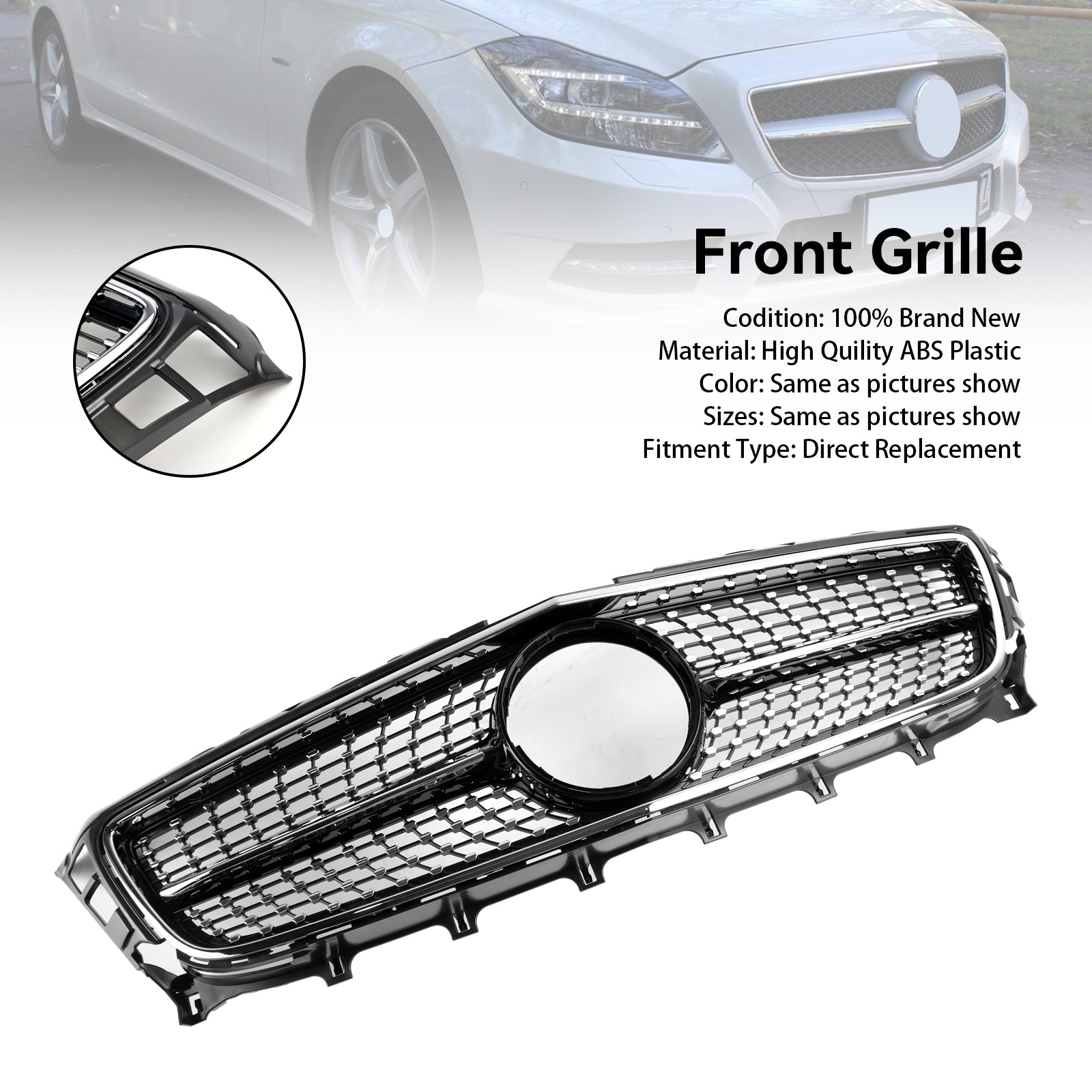 Griglia anteriore per Mercedes-Benz W218 Classe CLS ClS350/500/550 2011-2014