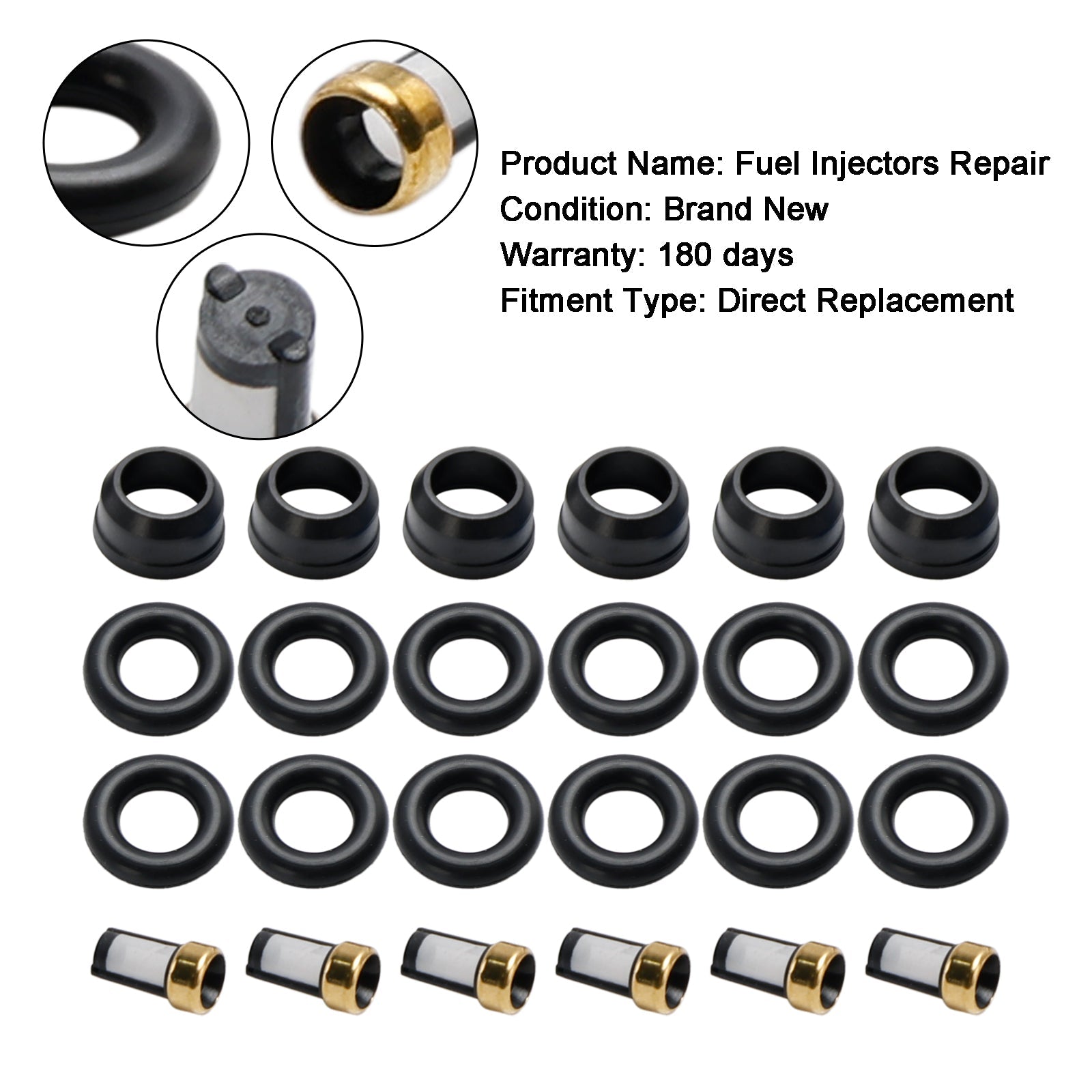 6 -PIECE KOM INJEKTORJA INJEKTORJA FJ318 FIT BUICK FIT CHEVY FIT PONTIAC