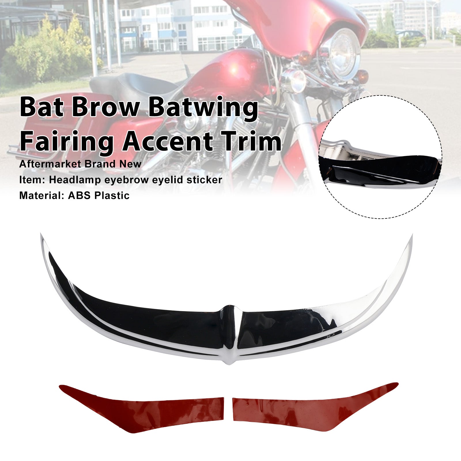 Garniture décorative de carénage Bat Brow Batwing pour trikes Electra Street Glide 96-13