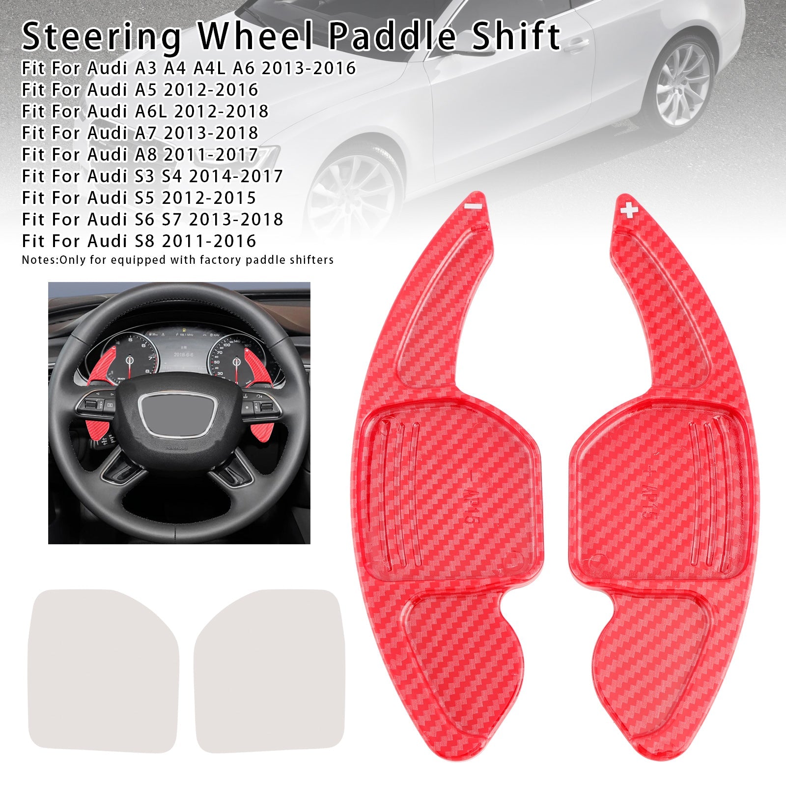 Extension de palettes de changement de vitesse au volant pour Audi A3 A4 A5 A6 A8