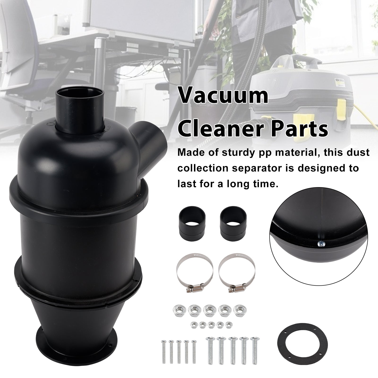 Colector de polvo de filtro ciclónico, separador de polvo robusto para carpintería y arena