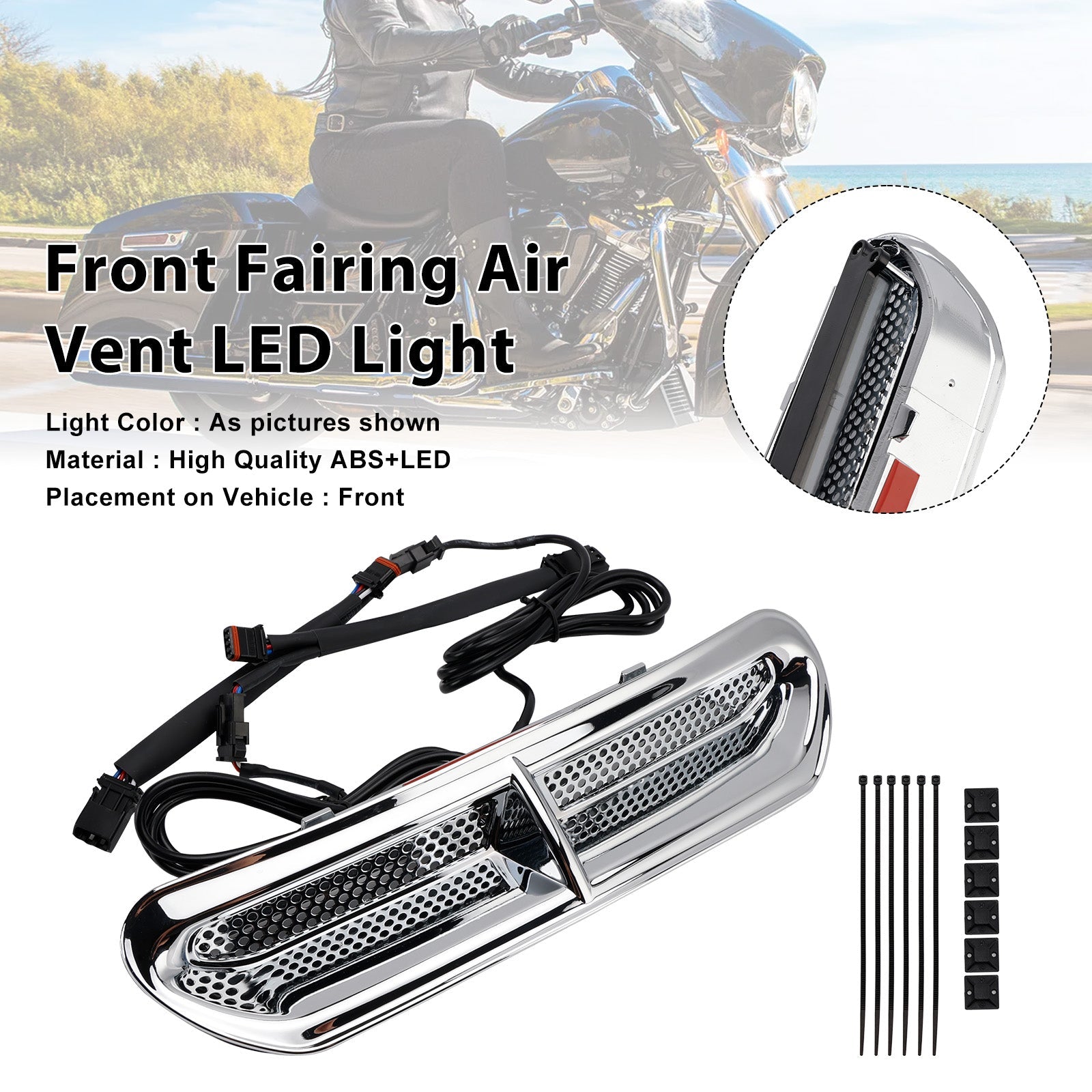 Illuminazione a LED per presa d'aria della carenatura anteriore per Touring Street Glide 2014-2024