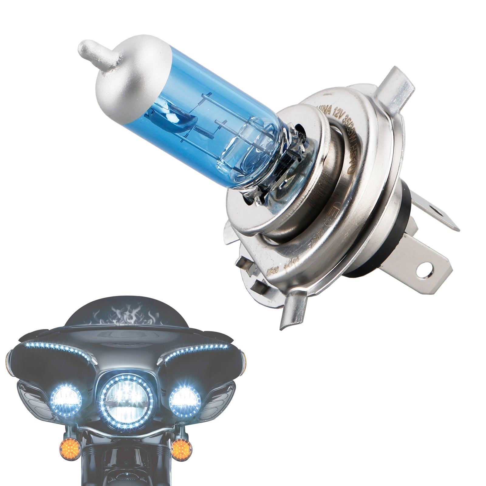 Feu de moto Cool Blue Mega HS1 64185CBM PX43T 12 V 35/35 W 4 300 K pour OSRAM