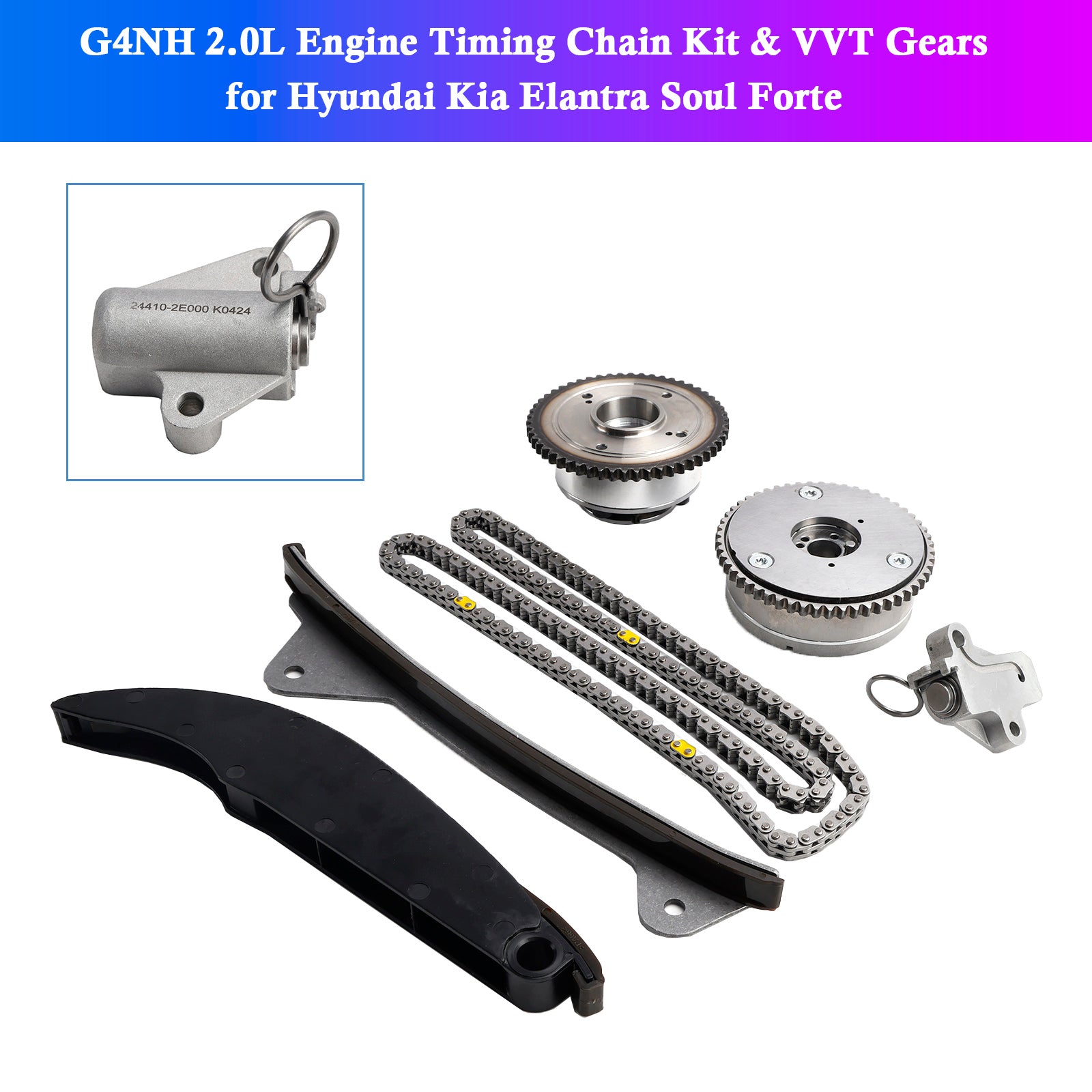 Kit de chaîne de distribution et engrenages VVT pour moteur Hyundai Elantra (AD) G4NH 2,0 L 2015-2020 243502E700 243702E020