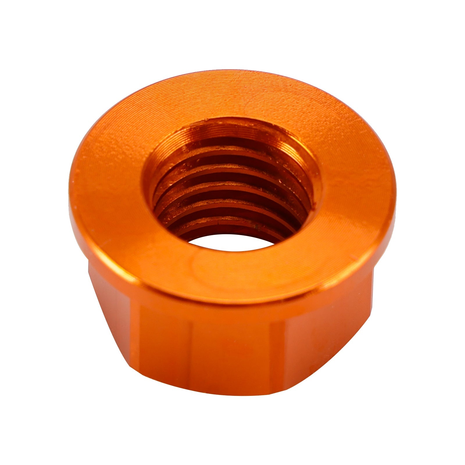 Lot de 6 écrous à bride de pignon arrière en aluminium M10 x 1,5 mm, orange, pour moto.