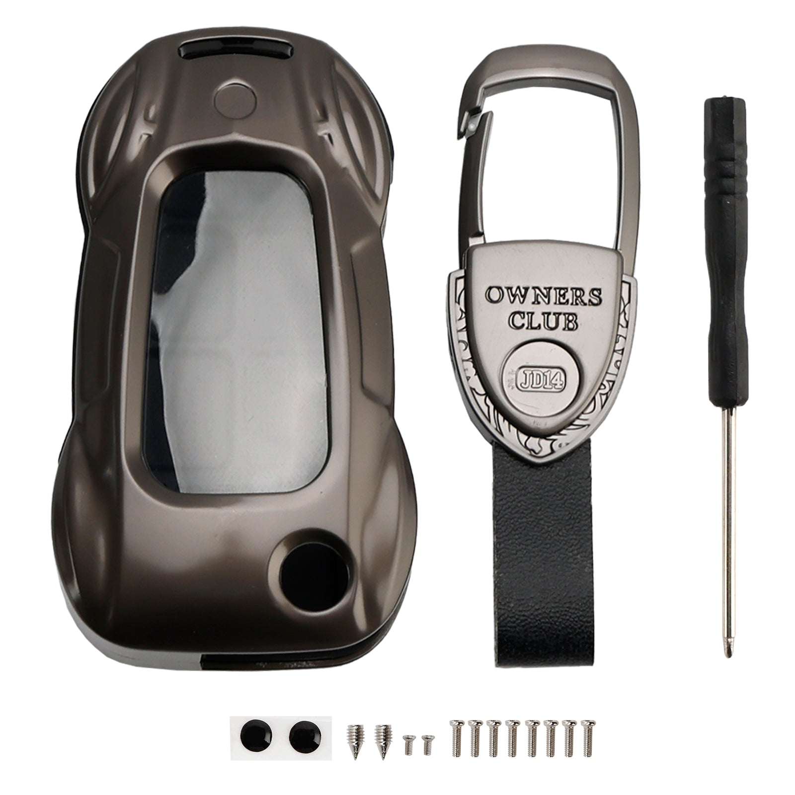 Szare etui na kluczyki ze skóry i stopu cynku do Audi A1 A3 S3