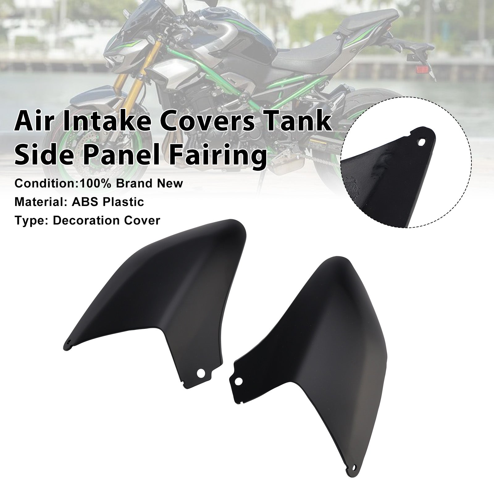 Caches d'admission d'air, carénage latéral de réservoir pour Kawasaki Z900 2025-2026, noir mat