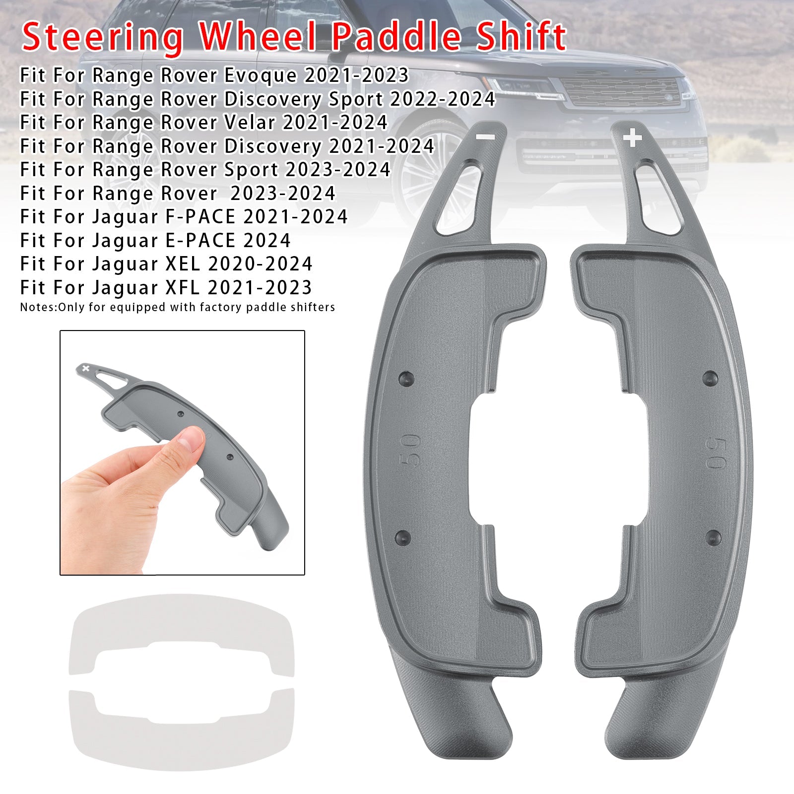 Nopeudenmuutoskuormalaavien laajennus ohjauspyörä, alumiini, Range Rover Jaguarille